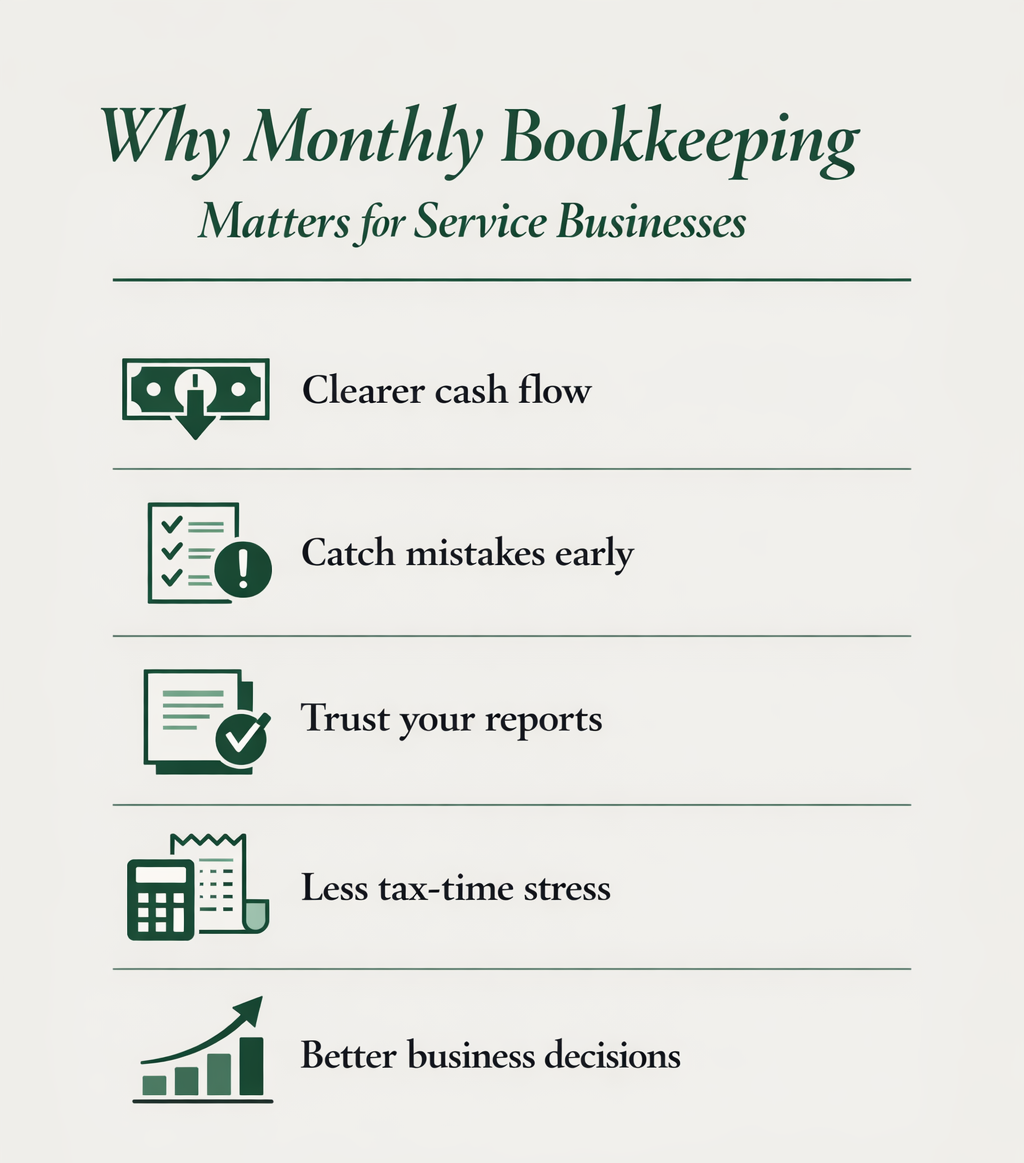 Monthly Bookkeeping for Service Businesses: Why It Matters More Than You Think