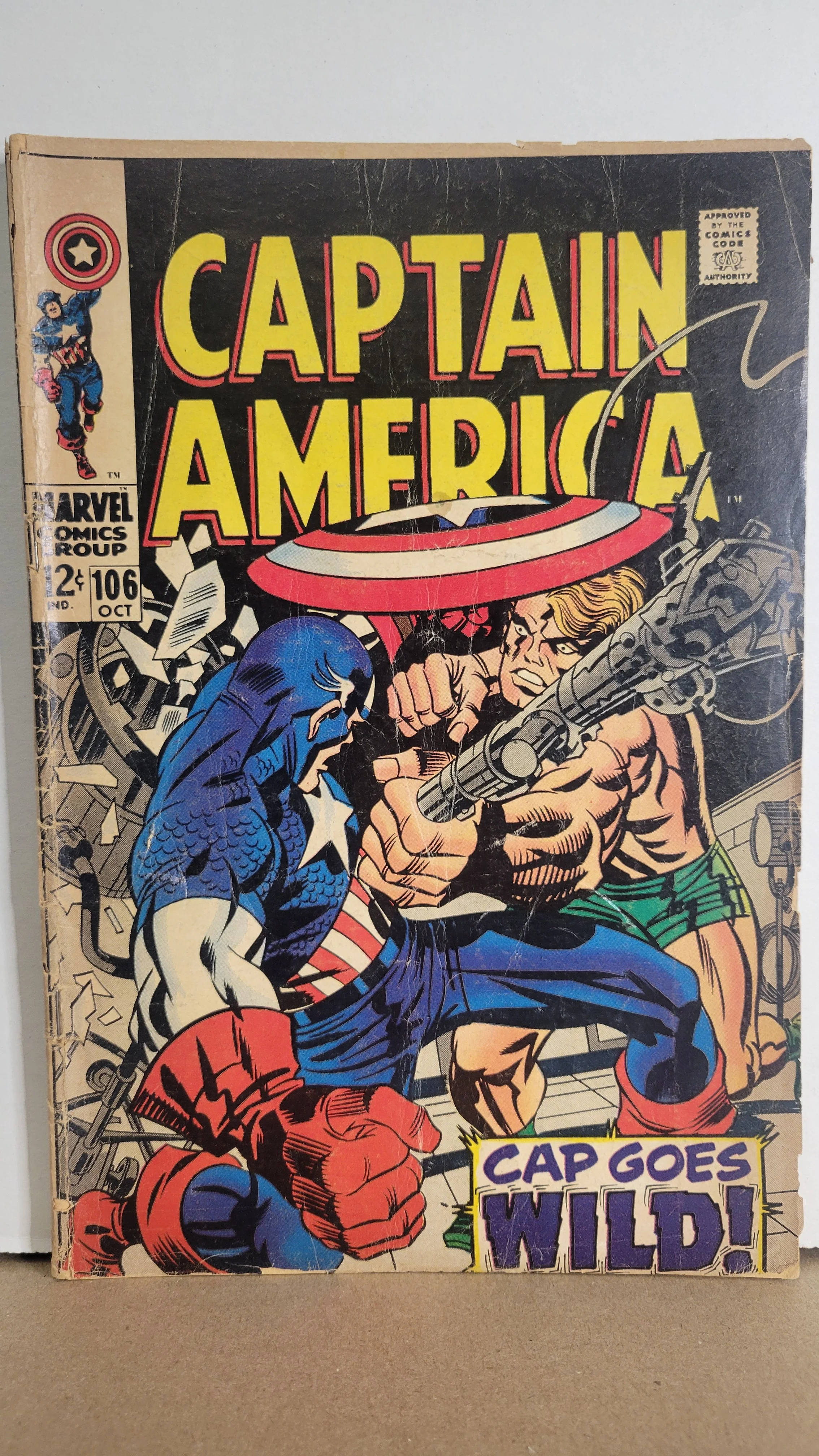 Captain America 106 Kirby art! Mao Tse-Tung cameo! 1968 Marvel Comics