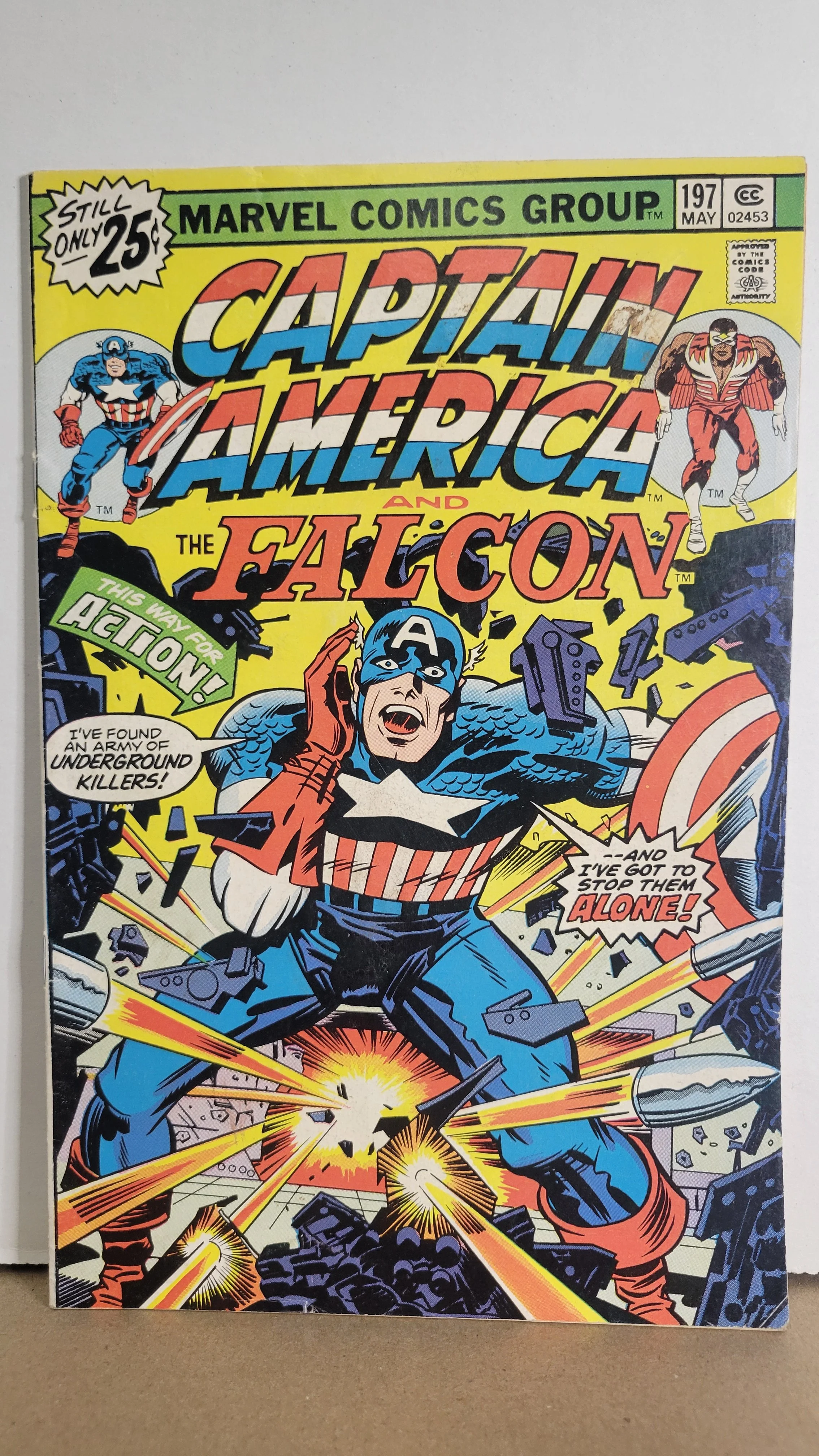 Captain America 197 Jack Kirby, Falcon, Underground Killers! 1976 Marvel Comics