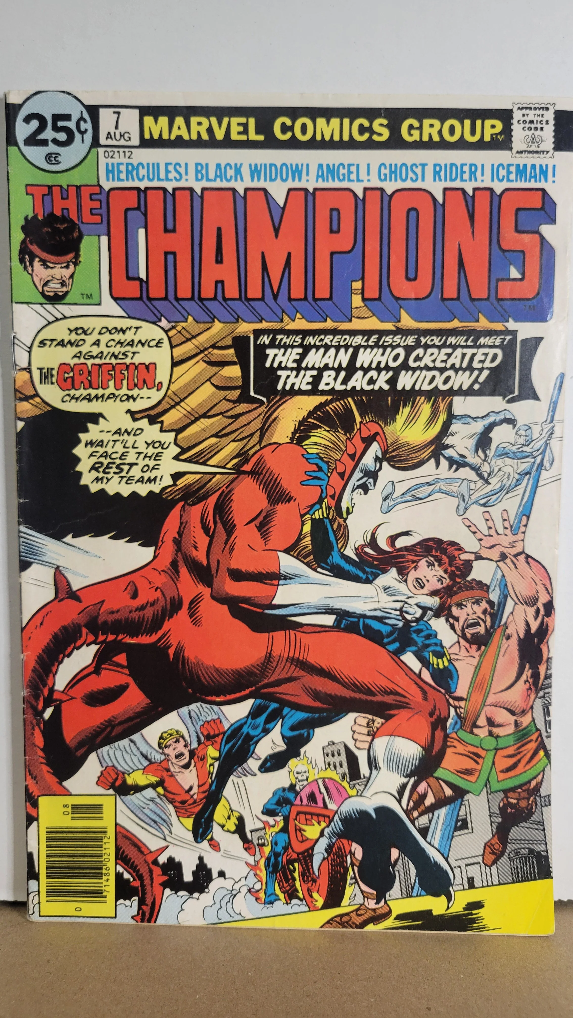 Champions 7 Hercules, The Griffin, Black Widow, Angel, Ghost Rider, Iceman! 1976 Marvel Comics