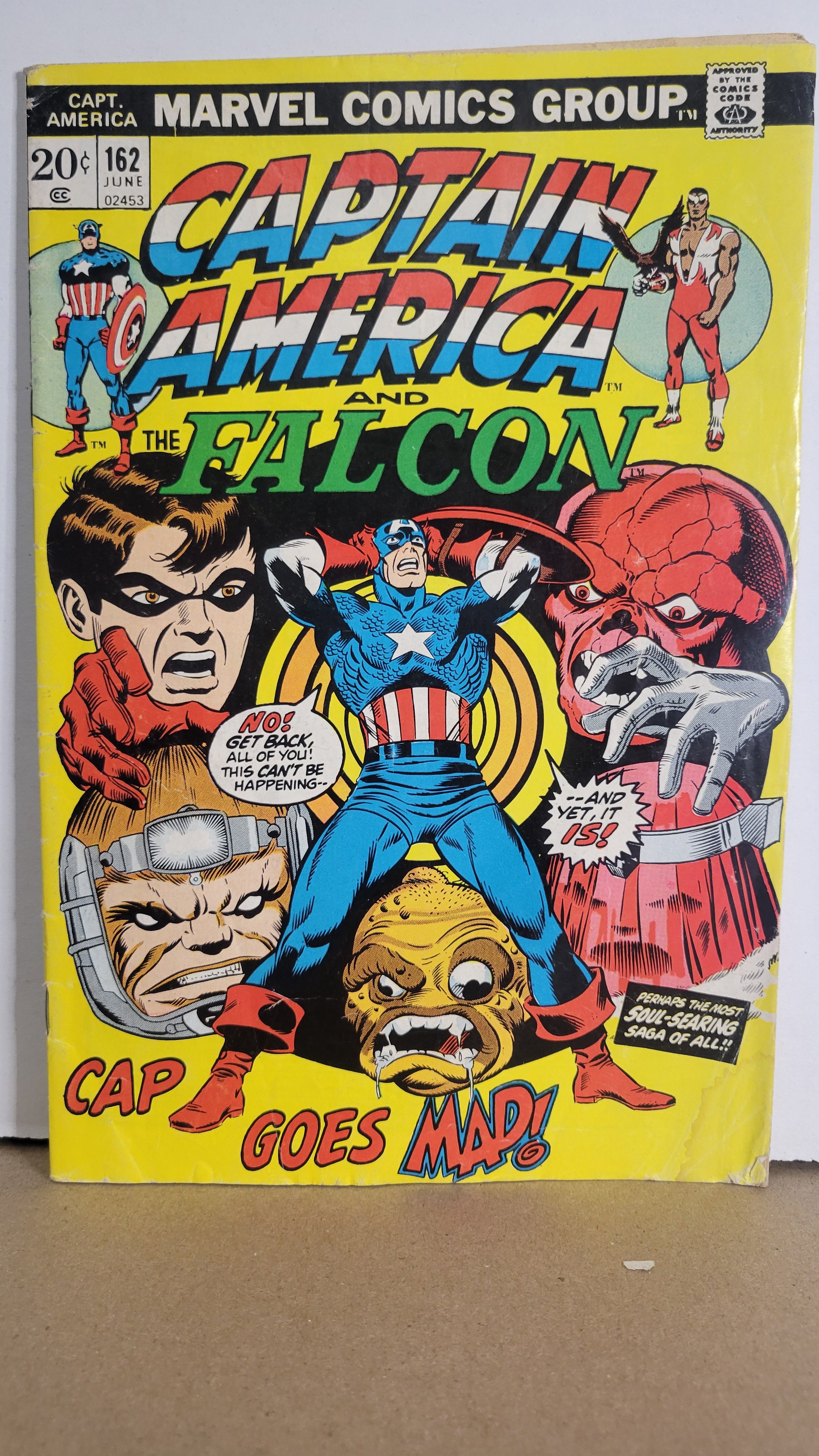 Captain America 162 Flacon, Captain America goes mad! 1973 Marvel Comics