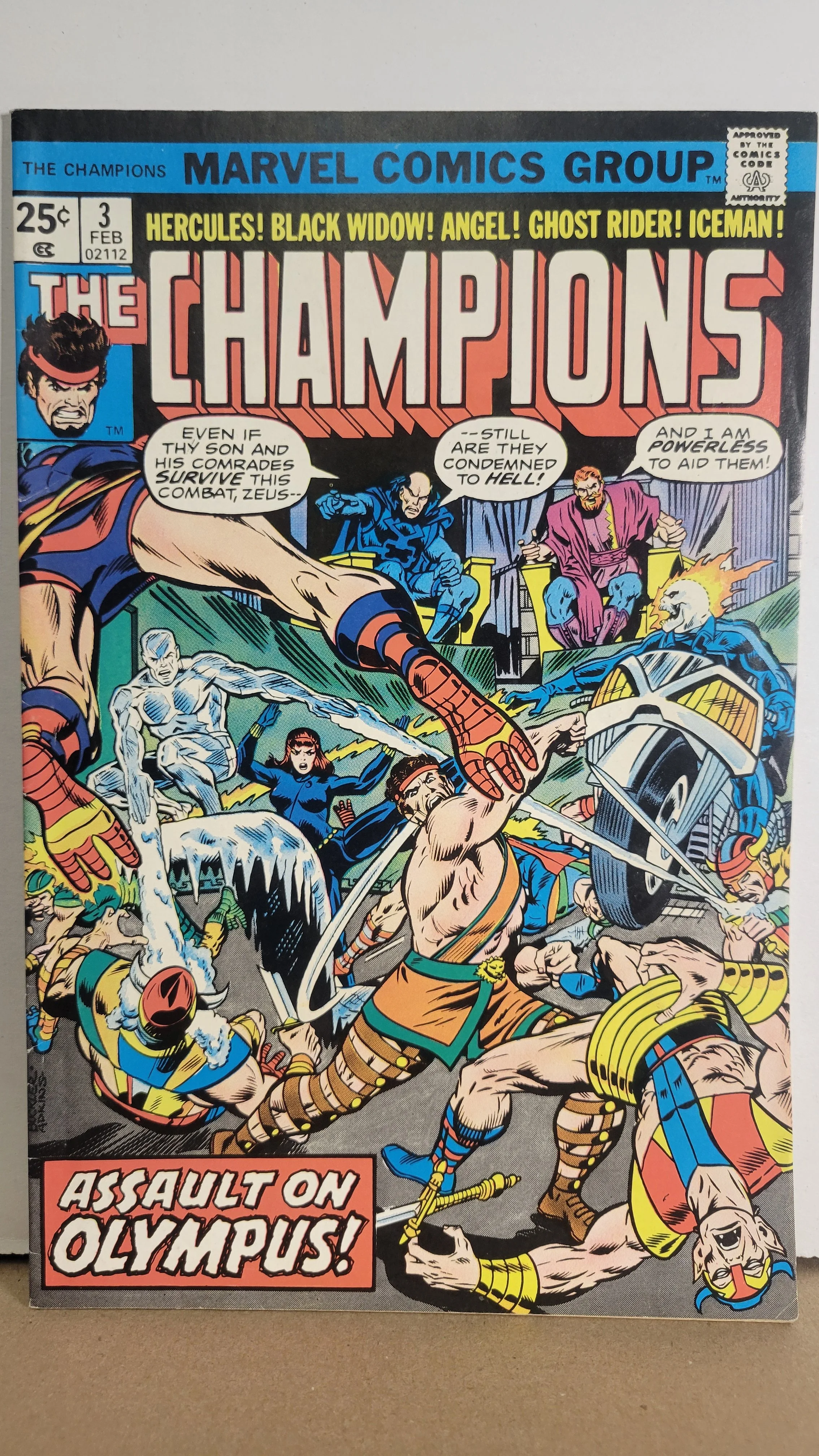Champions 3 Hercules, Black Widow, Angel, Ghost Rider, Iceman! 1976 Marvel Comics