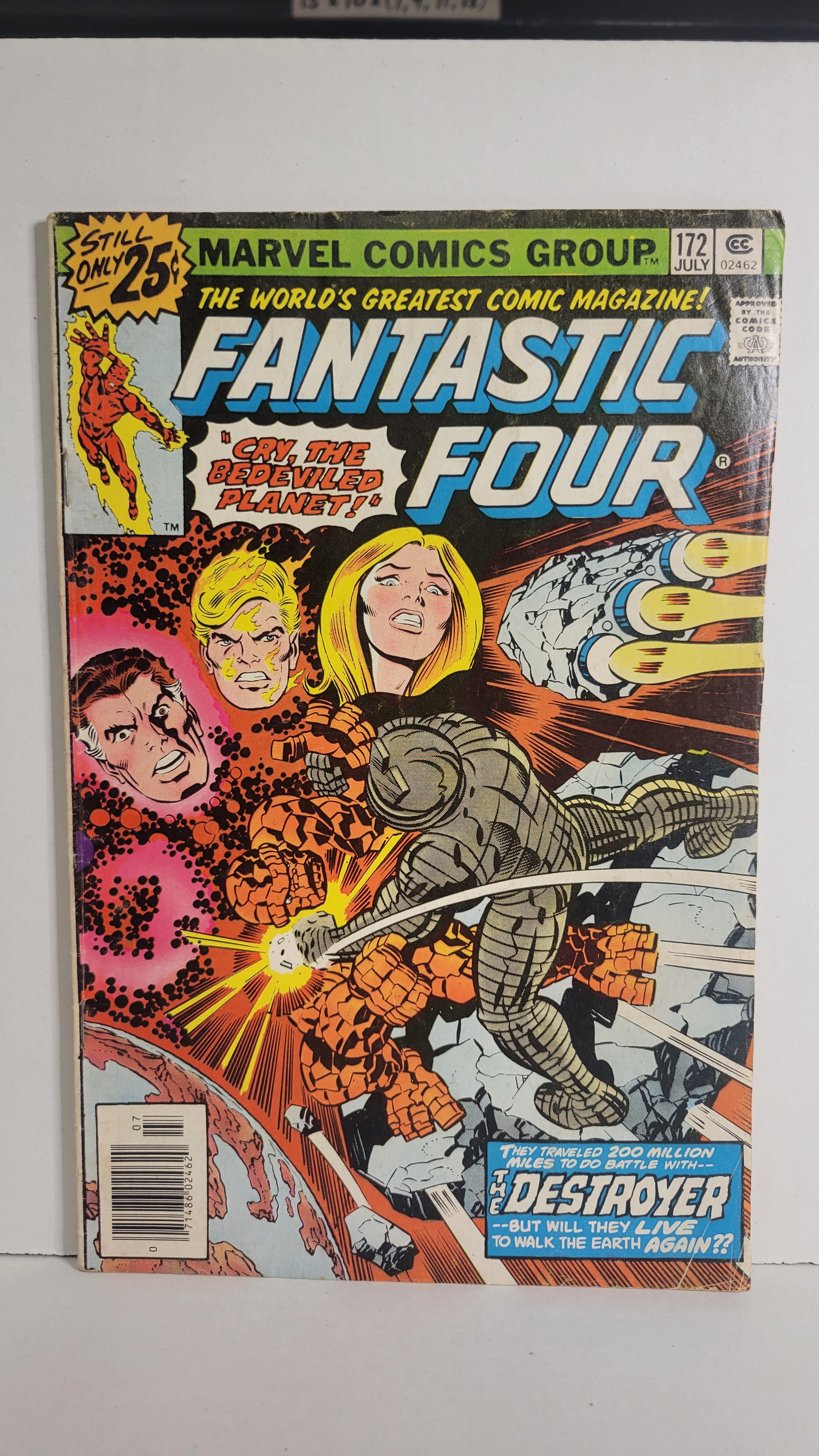 Fantastic Four 172 Kirby Cover, George Pérez! Destroyer! Galactus! Hulk! 1976 Marvel Comics