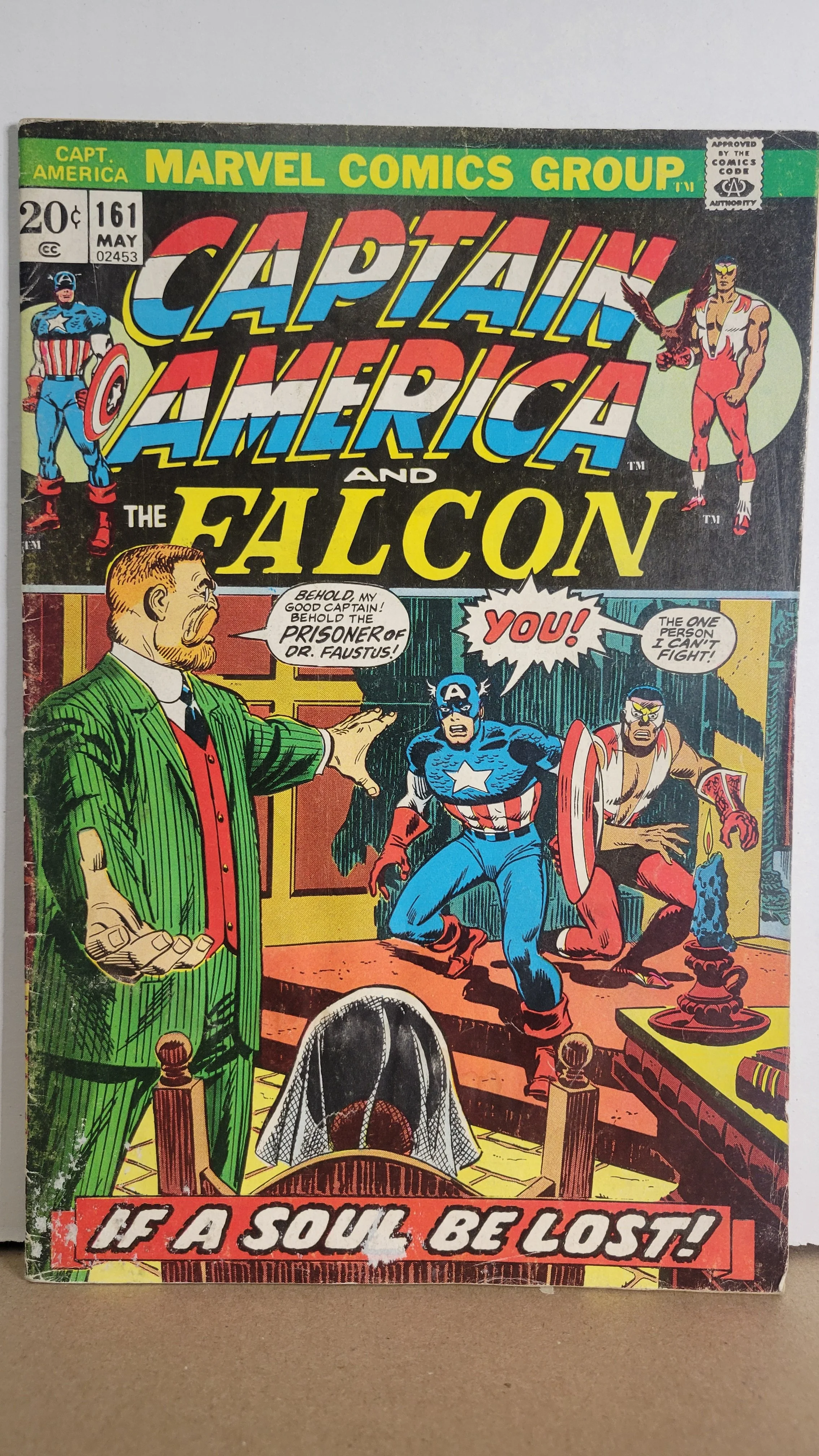 Captain America 161 Dr Faustus, Falcon, Buscema, Peggy Carter 1973 Marvel Comics