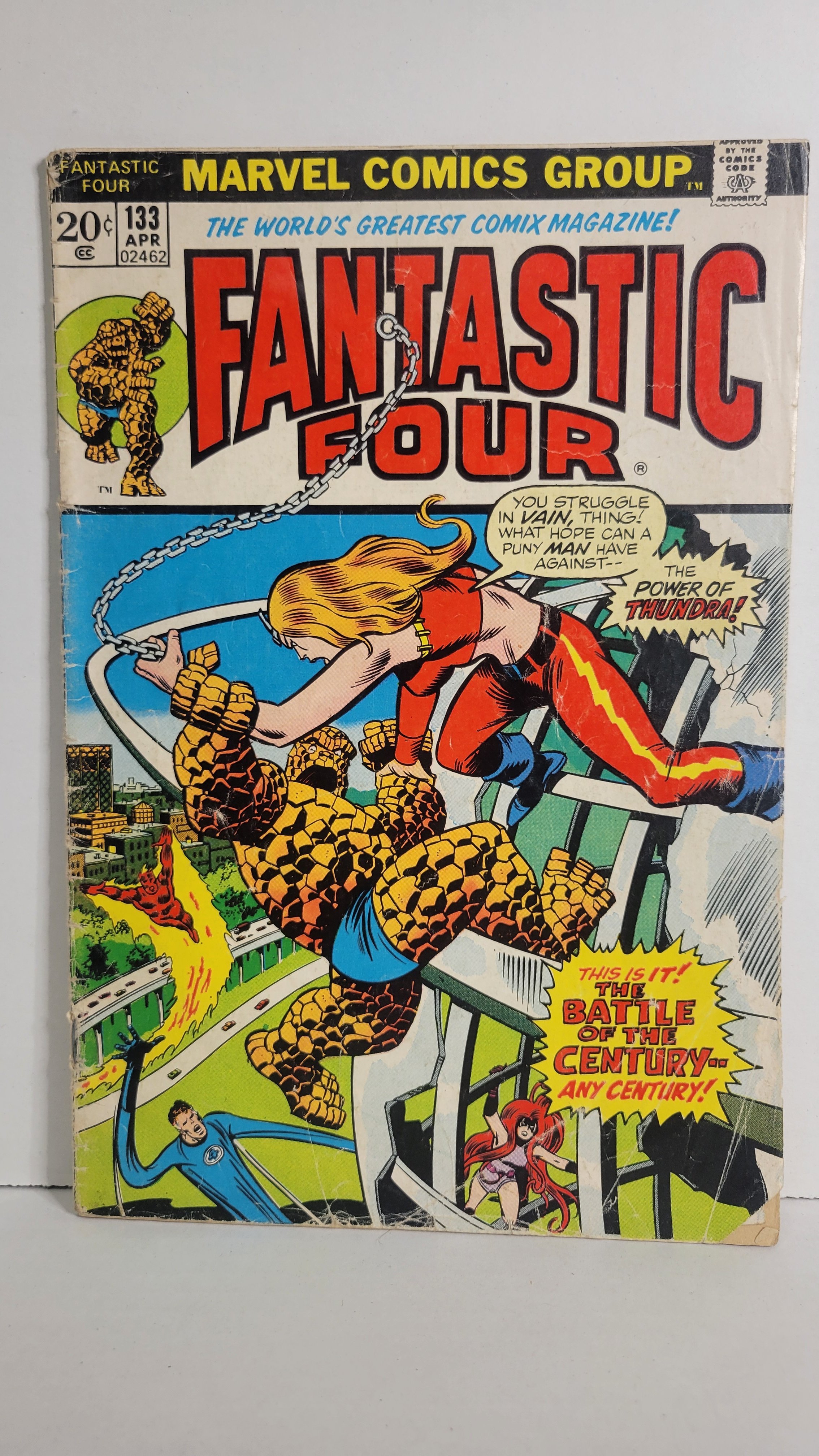 Fantastic Four 133 Thundra! Avengers! Frightful Four! 1973 Marvel Comics
