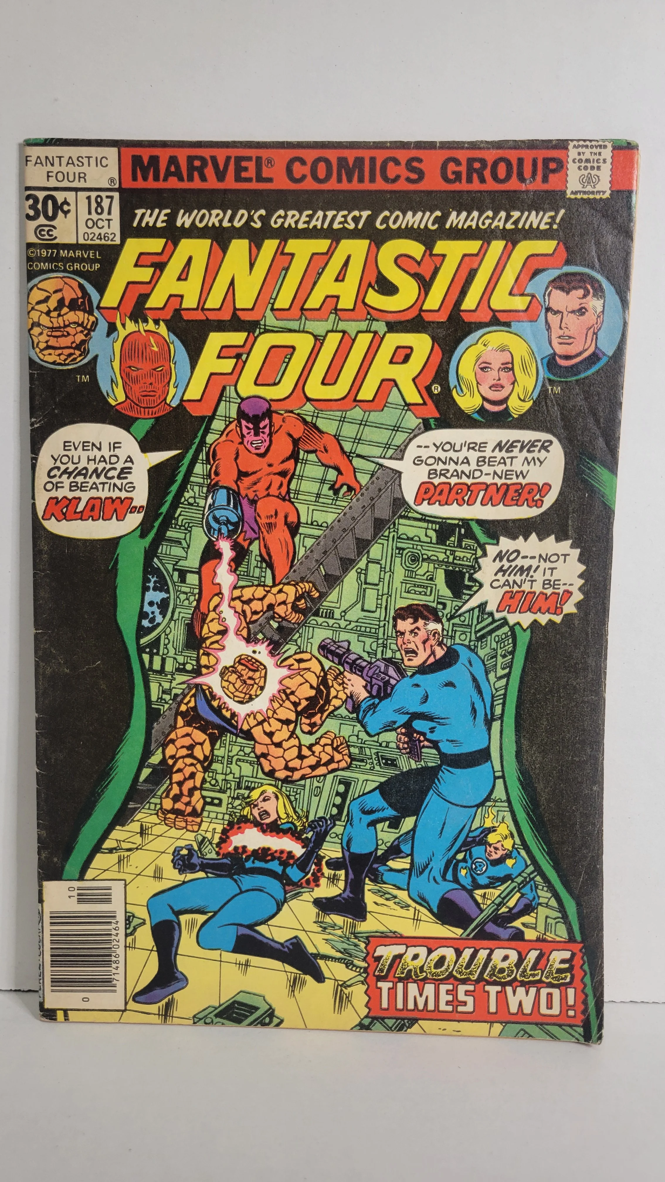 Fantastic Four 187 George Pérez! Klaw and Molecule Man Invade! 1977 Marvel Comics