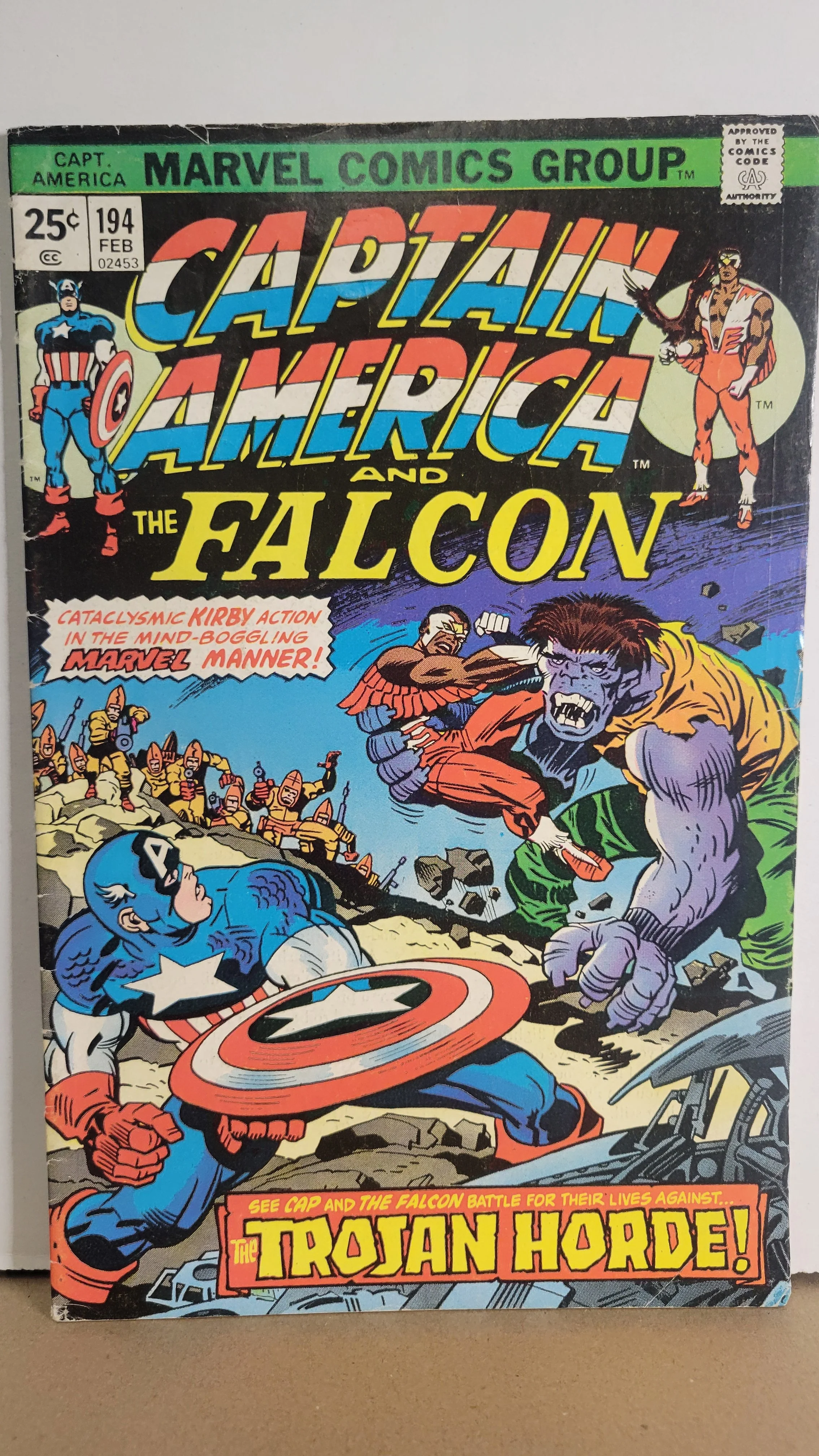 Captain America 194 Jack Kirby, Falcon, The Trojan Horde! 1975 Marvel Comics