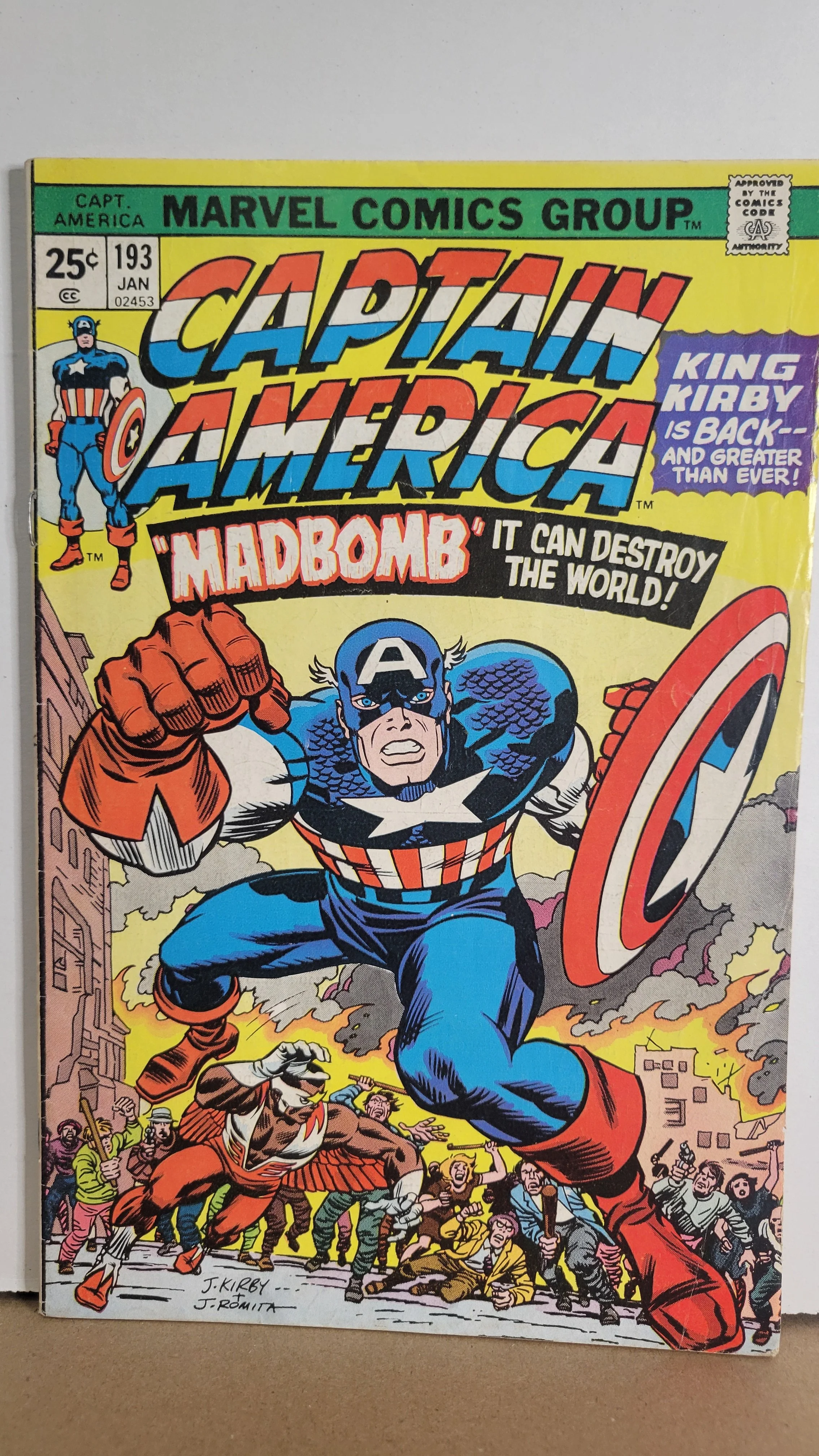 Captain America 193 King Kirby is back! Madbomb! 1975 Marvel Comics