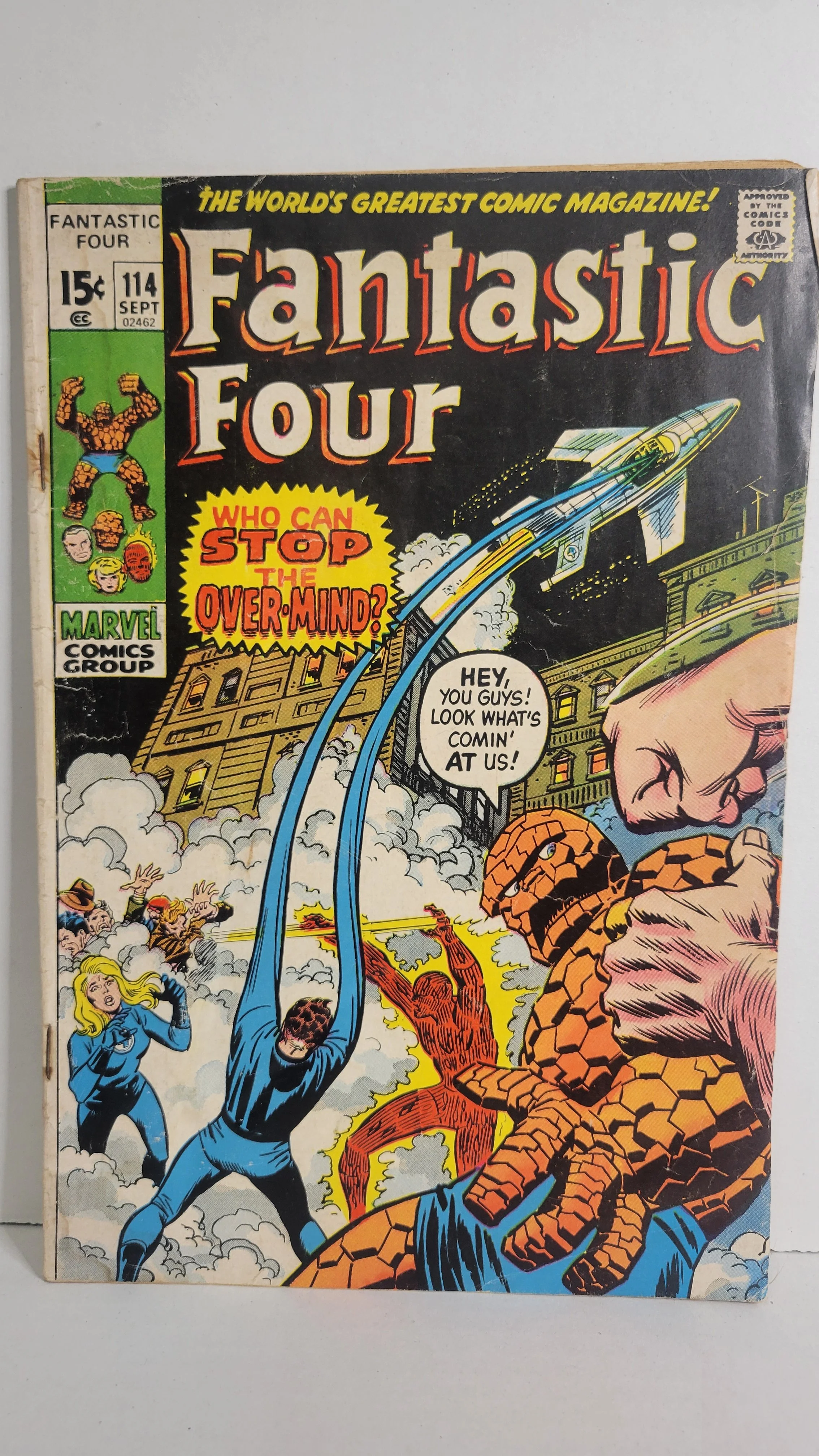 Fantastic Four 114 vs Overmind! The Watcher! John Buscema 1971 Marvel Comics