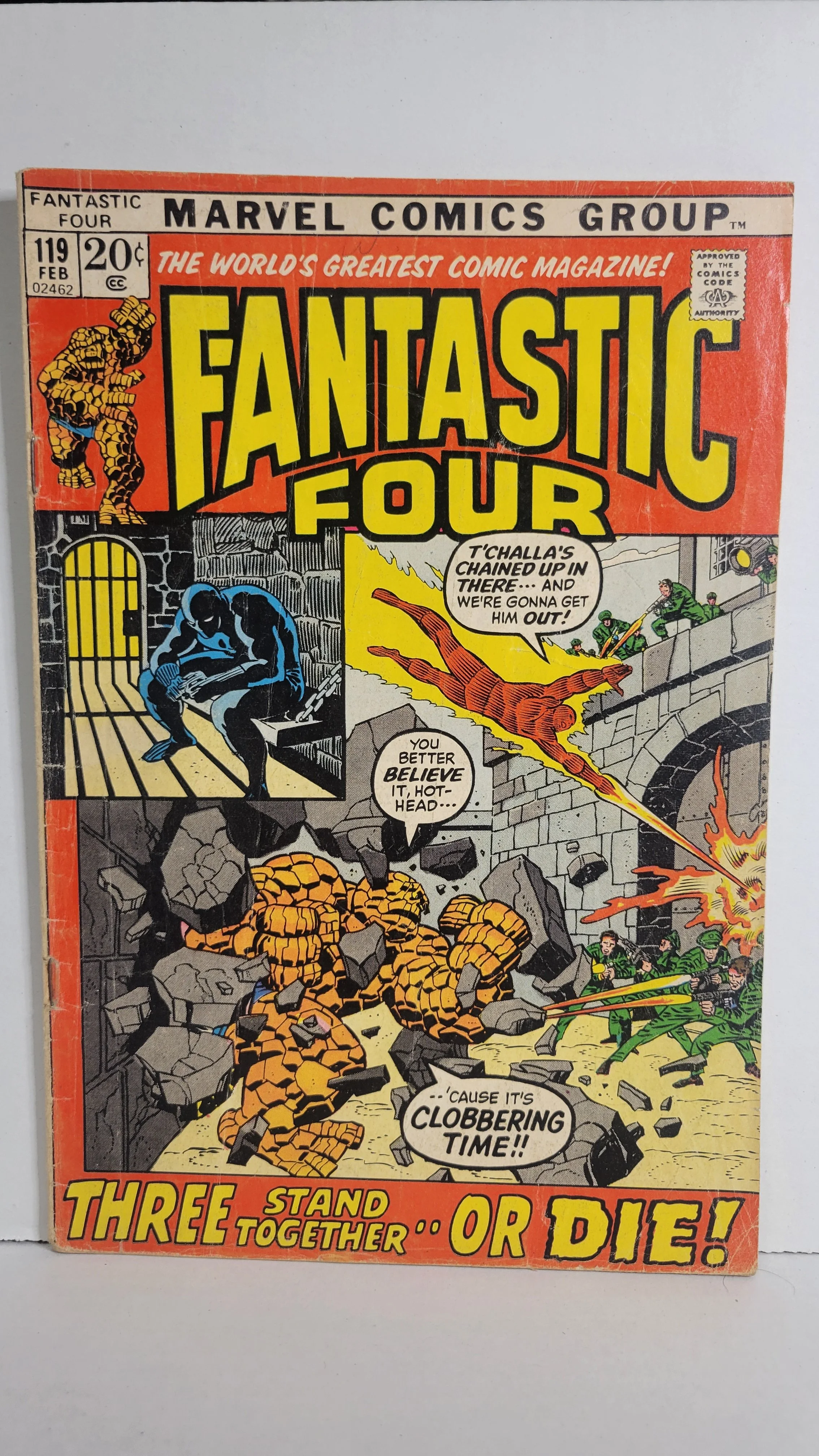 Fantastic Four 119 Black Panther vs. Klaw 1st Roy Thomas FF story 1972 Marvel Comics
