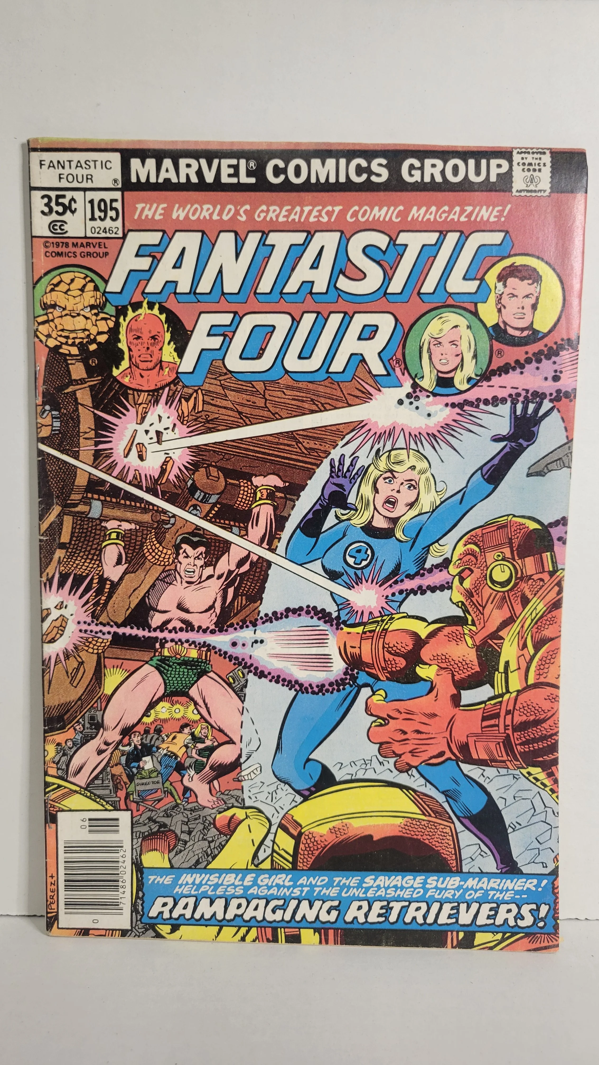Fantastic Four 195 George Pérez! Sub-Mariner, Victor von Doom! 1978 Marvel Comics