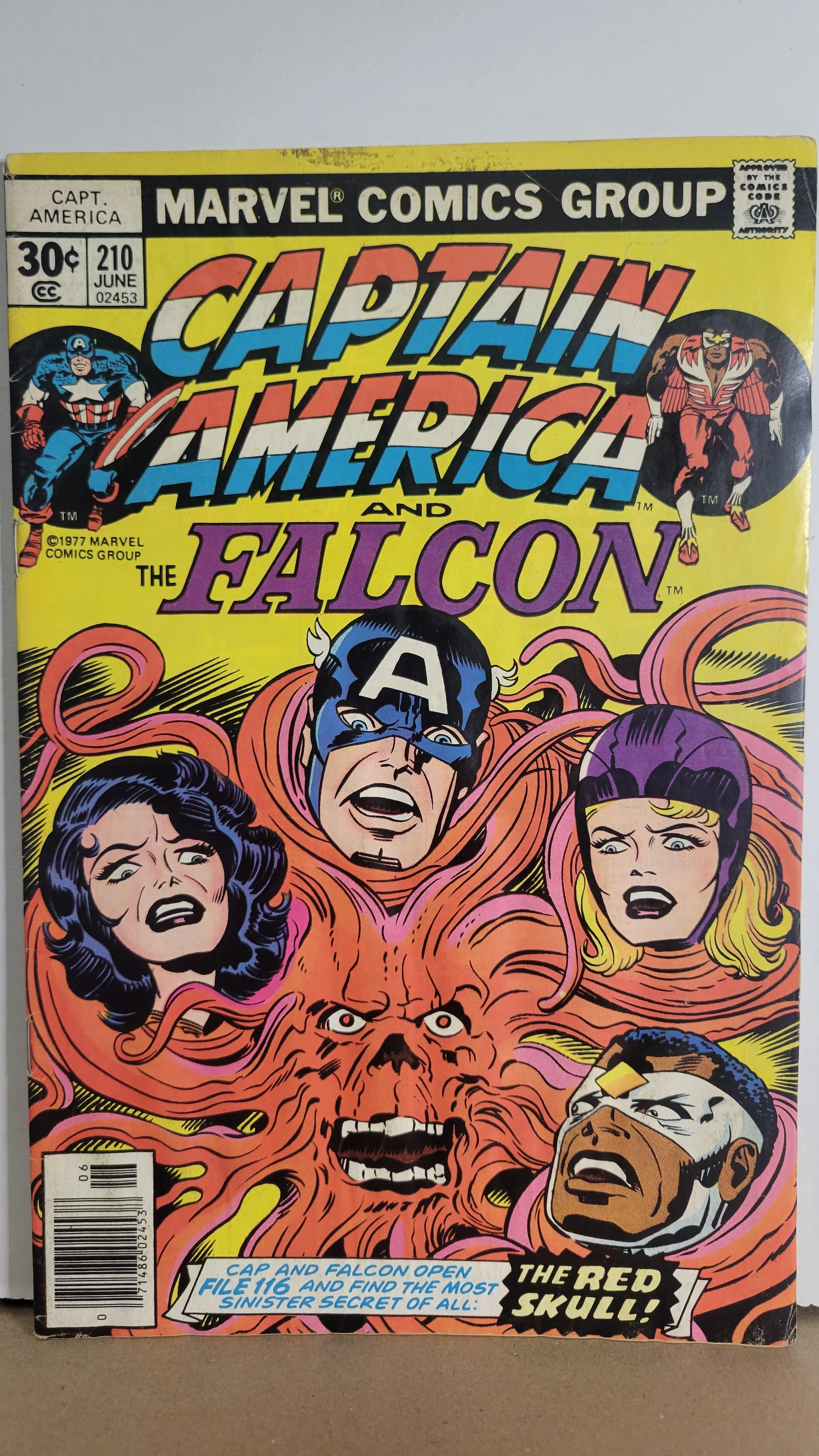 Captain America 210 Kirby cover/art! Falcon, The Red Skull! Donna Maria 1977 Marvel Comics