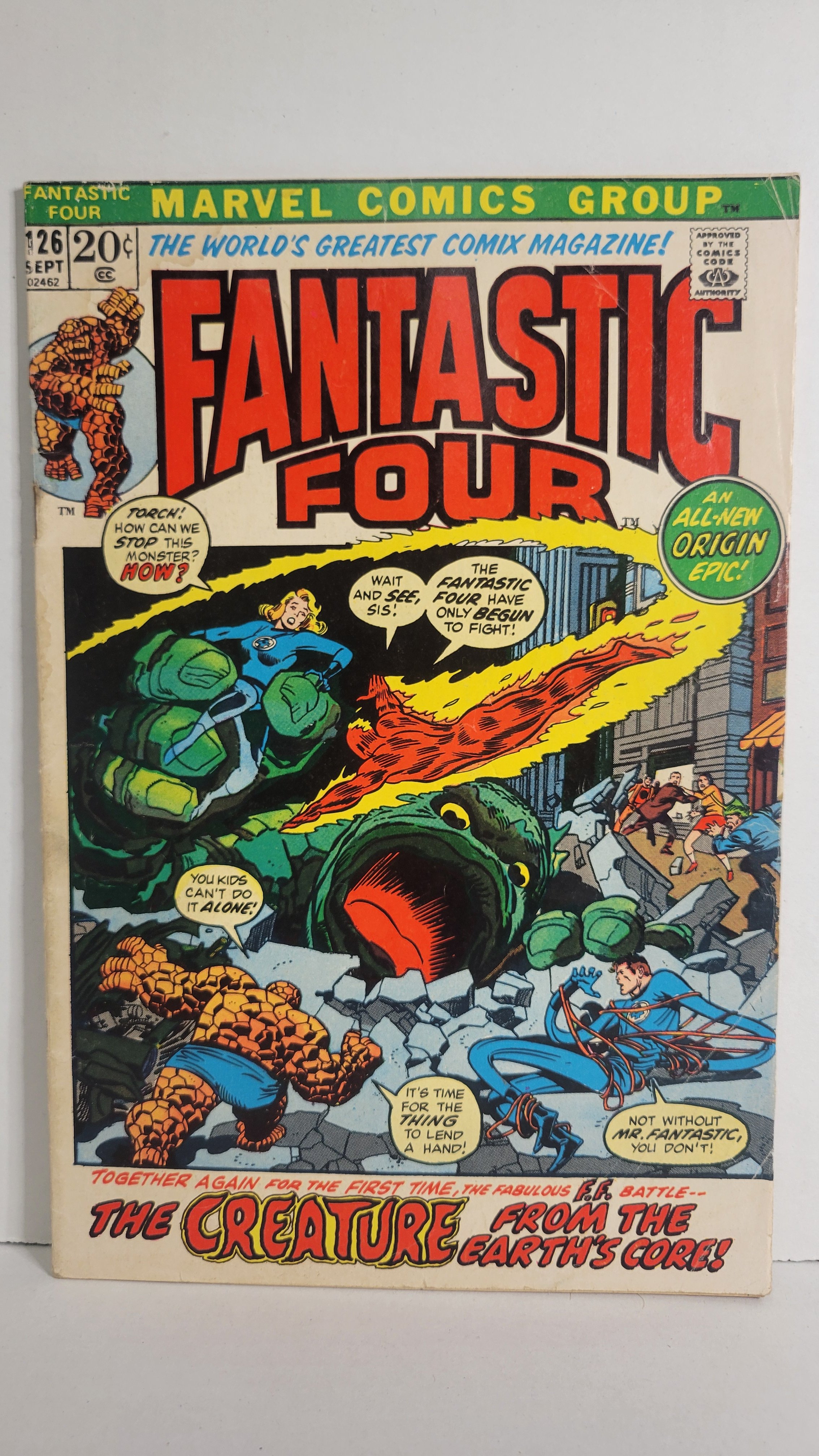 Fantastic Four 126 Origin retold Cover swipe of FF #1 1972 Marvel Comics