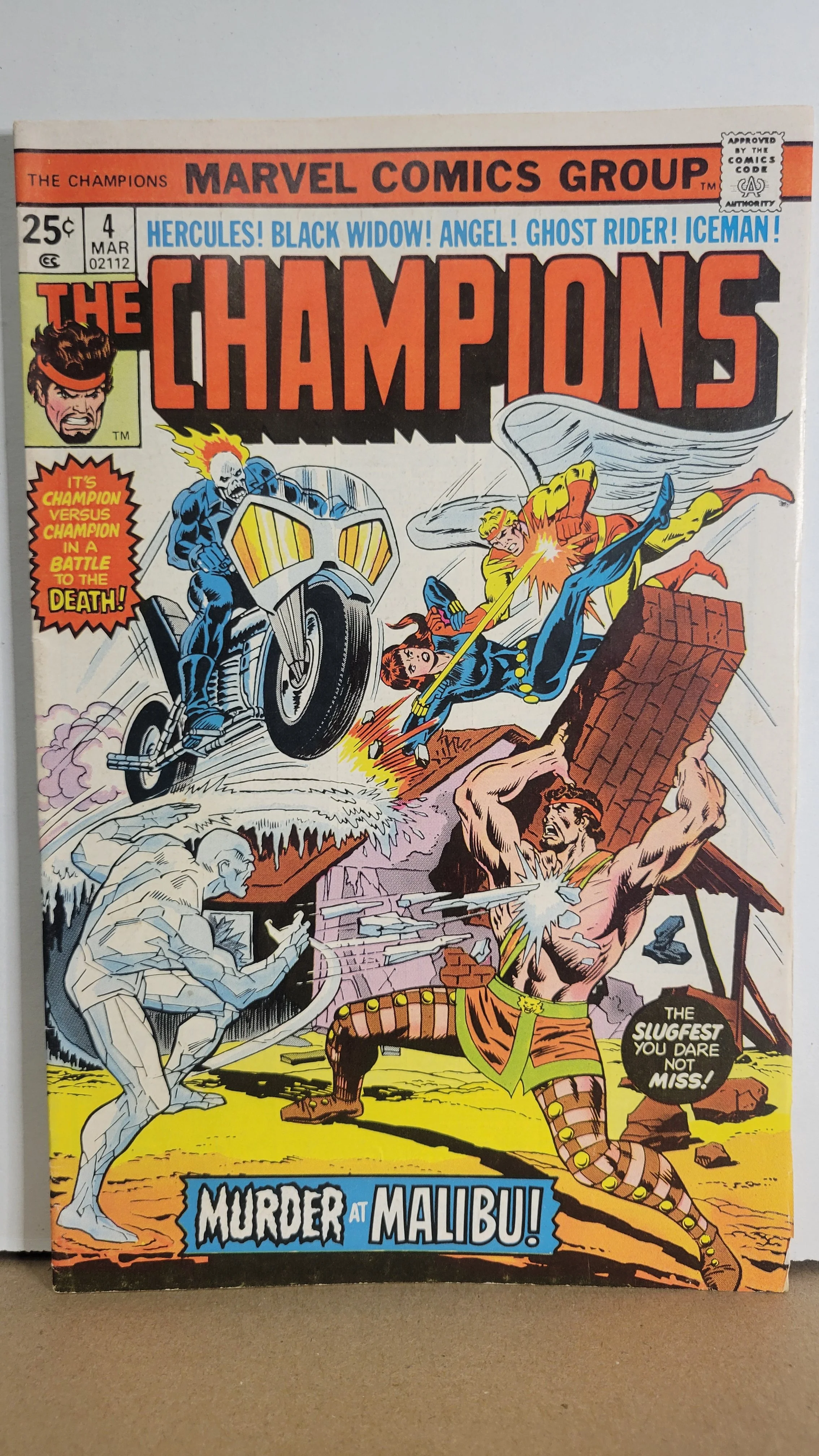 Champions 4 Hercules, Black Widow, Angel, Ghost Rider, Iceman! 1976 Marvel Comics