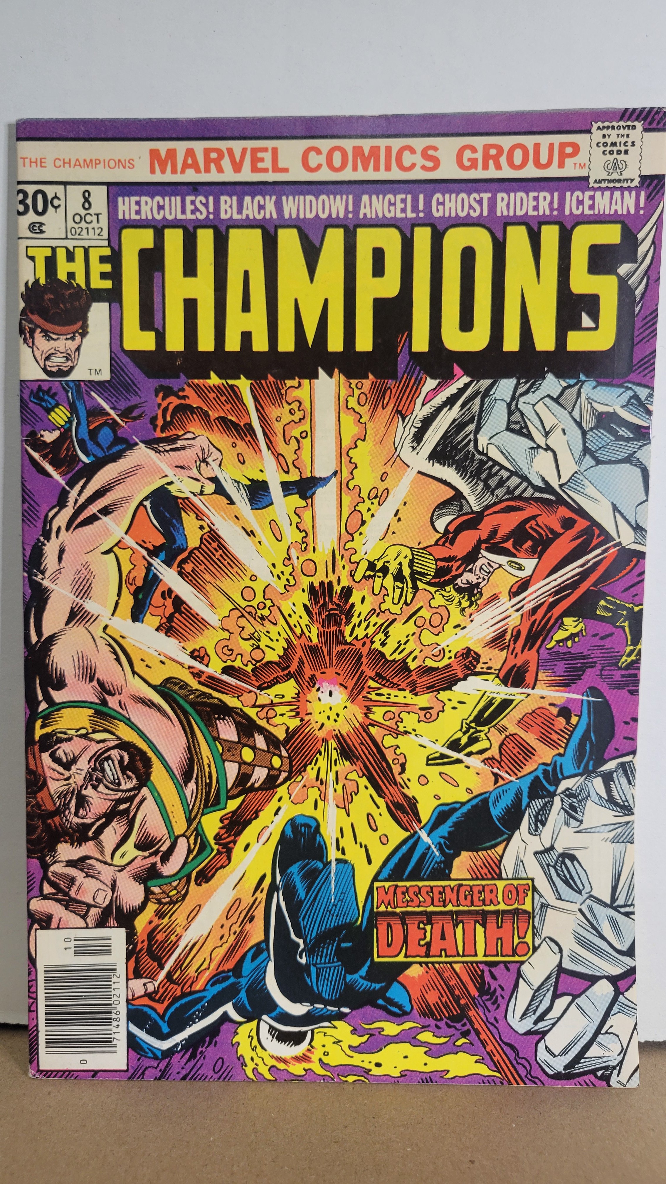 Champions 8 Hercules, Messenger of Death, Black Widow, Angel, Ghost Rider, Iceman! 1976 Marvel Comics