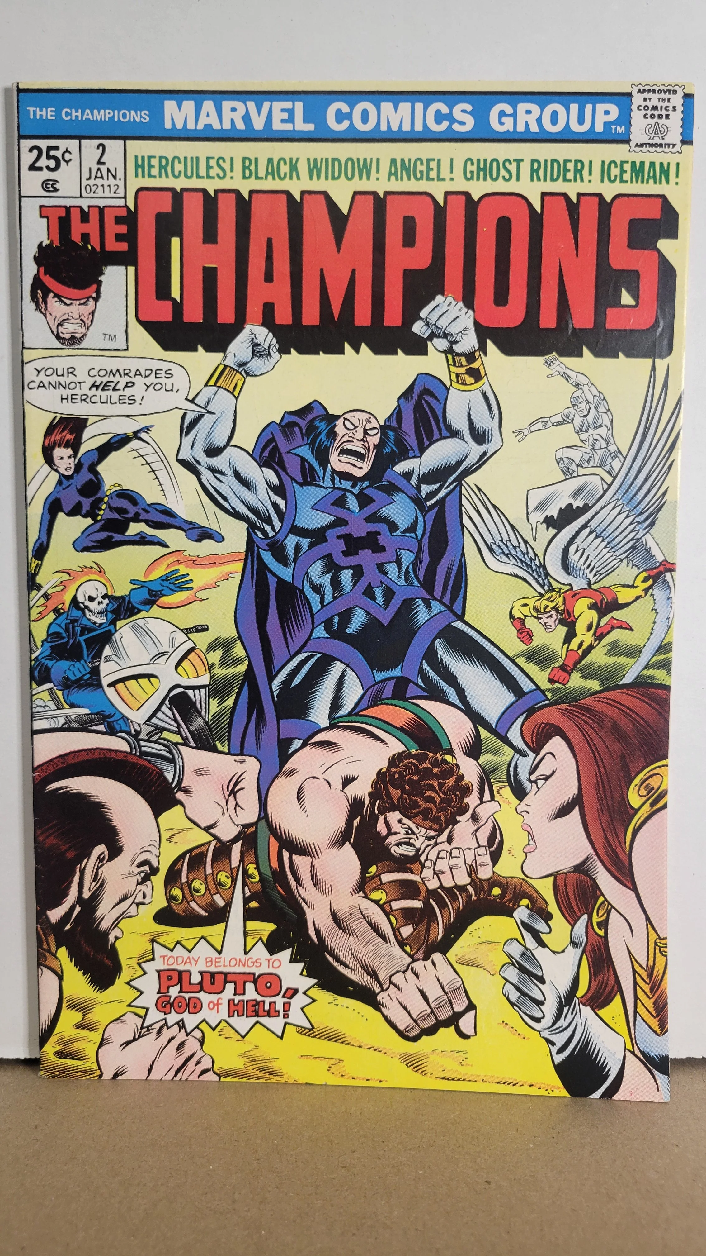 Champions 2 Hercules, Pluto, Black Widow, Angel, Ghost Rider, Iceman! 1976 Marvel Comics