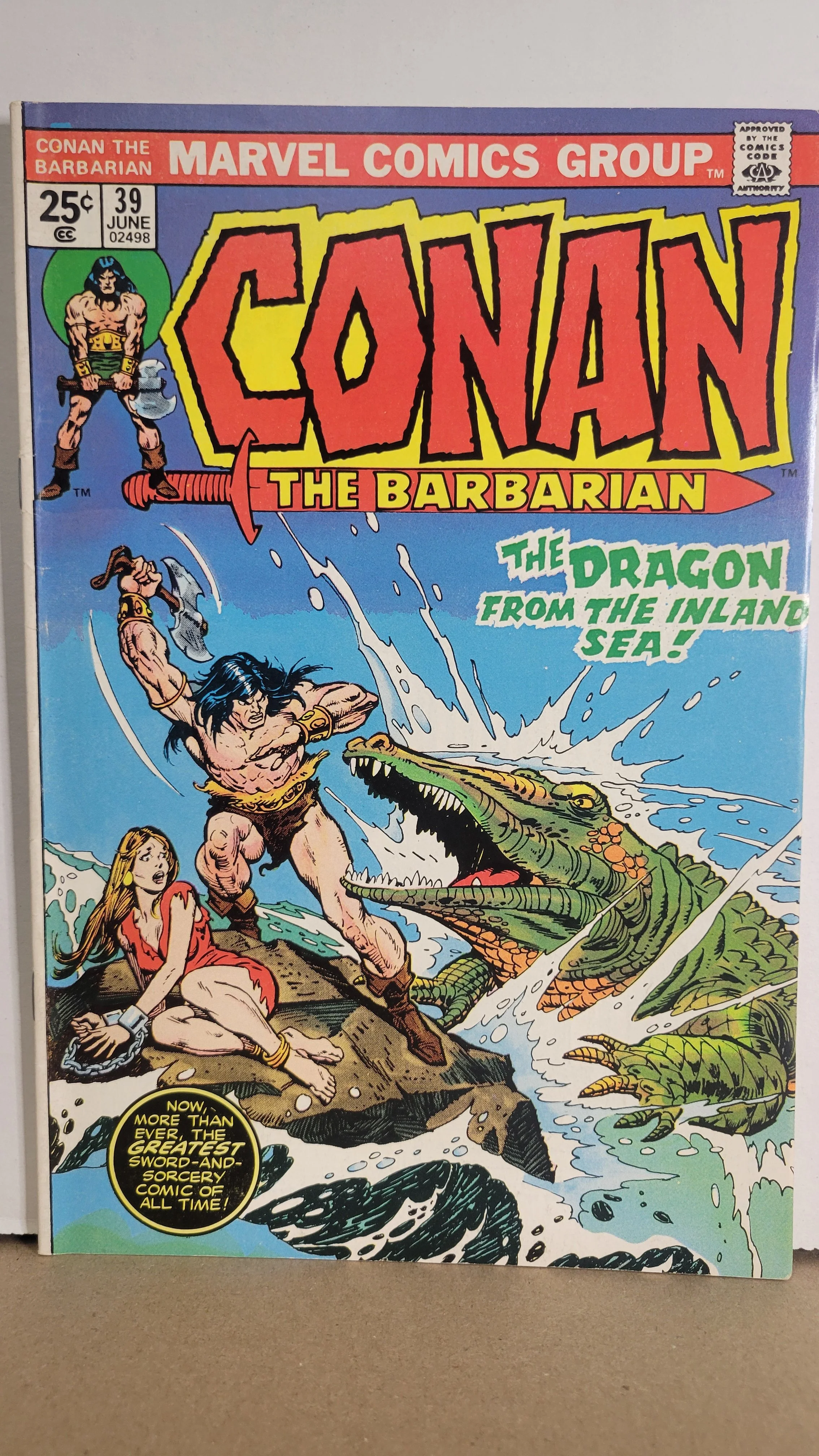 Conan the Barbarian 39 Gil Kane cover! Buscema! Crocodile-Dragon! 1974 Marvel Comics