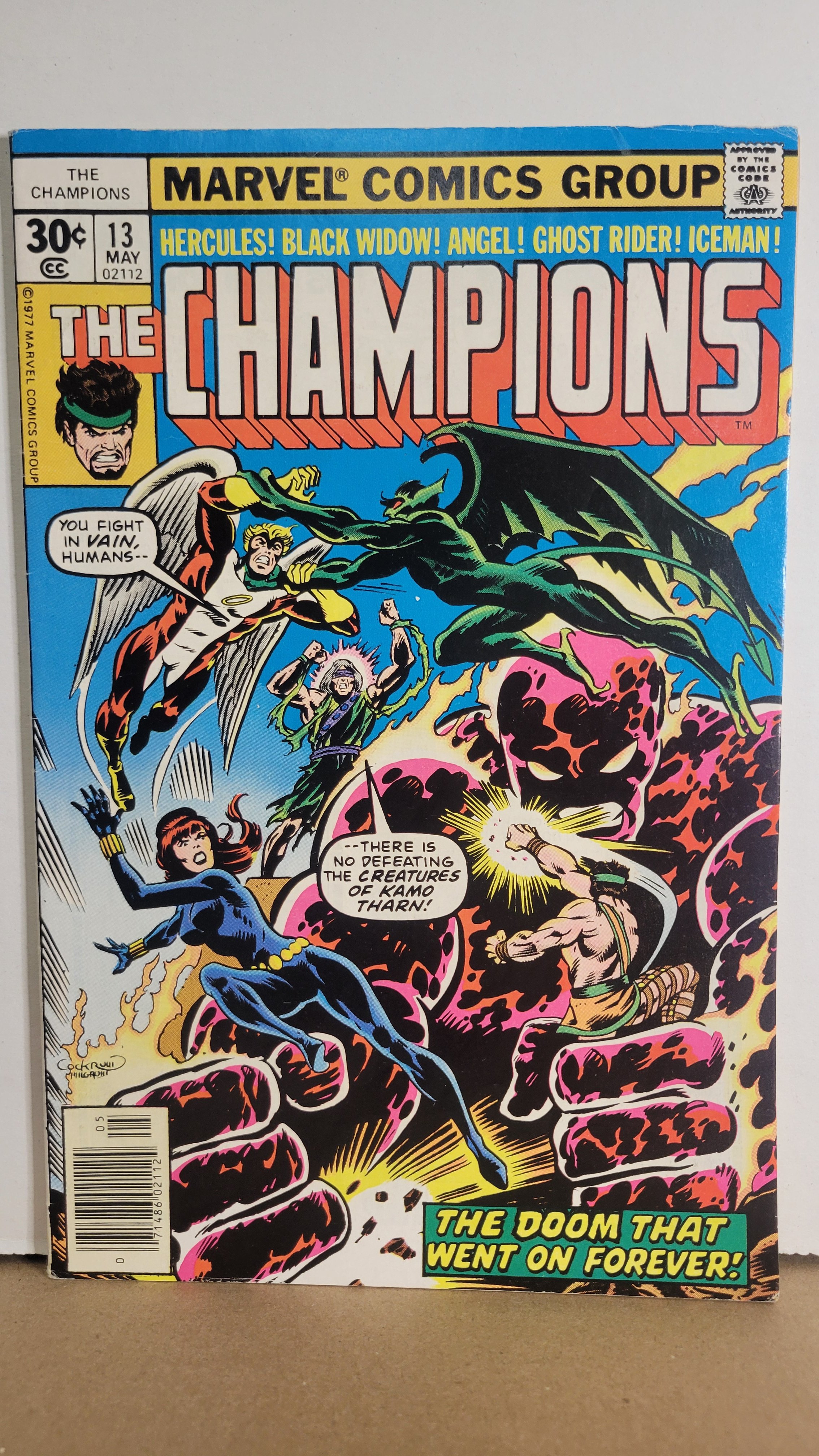 Champions 13 Hercules, Black Widow, Angel, Ghost Rider, Iceman! 1977 Marvel Comics