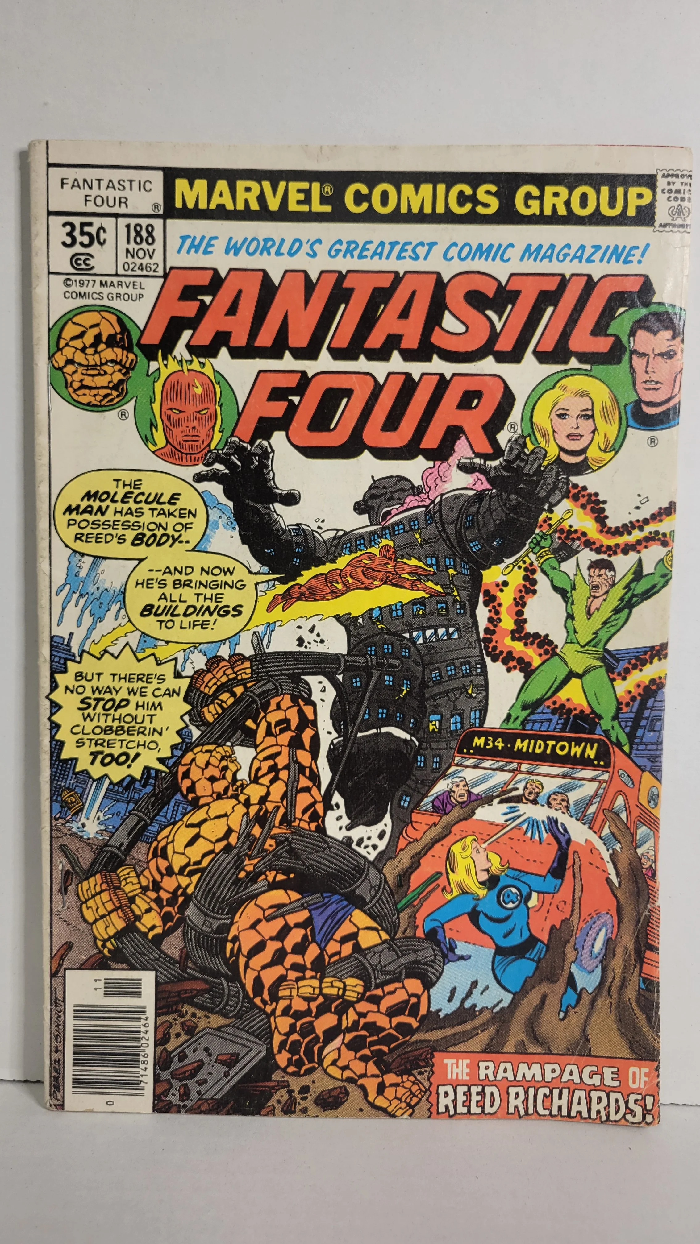Fantastic Four 188 G.Pérez! Molecule Man possesses Reed Richard! ! 1977 Marvel Comics