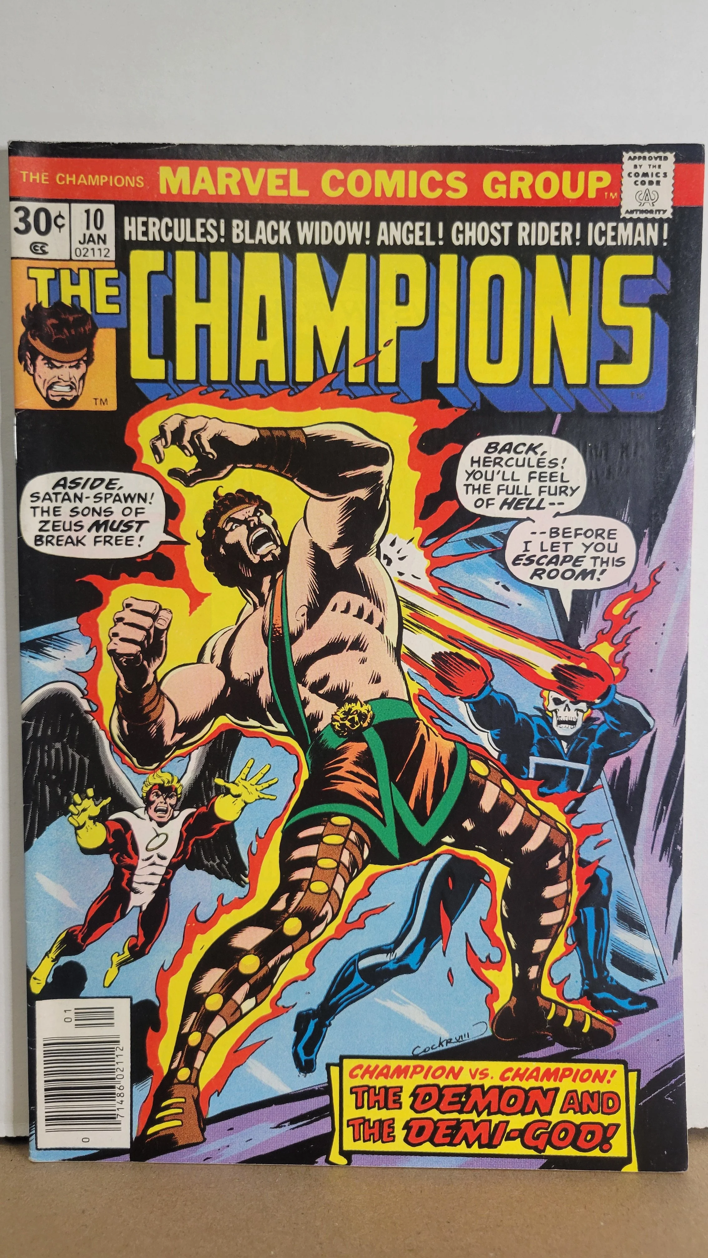 Champions 10 Hercules, Black Widow, Angel, Ghost Rider, Iceman! 1977 Marvel Comics