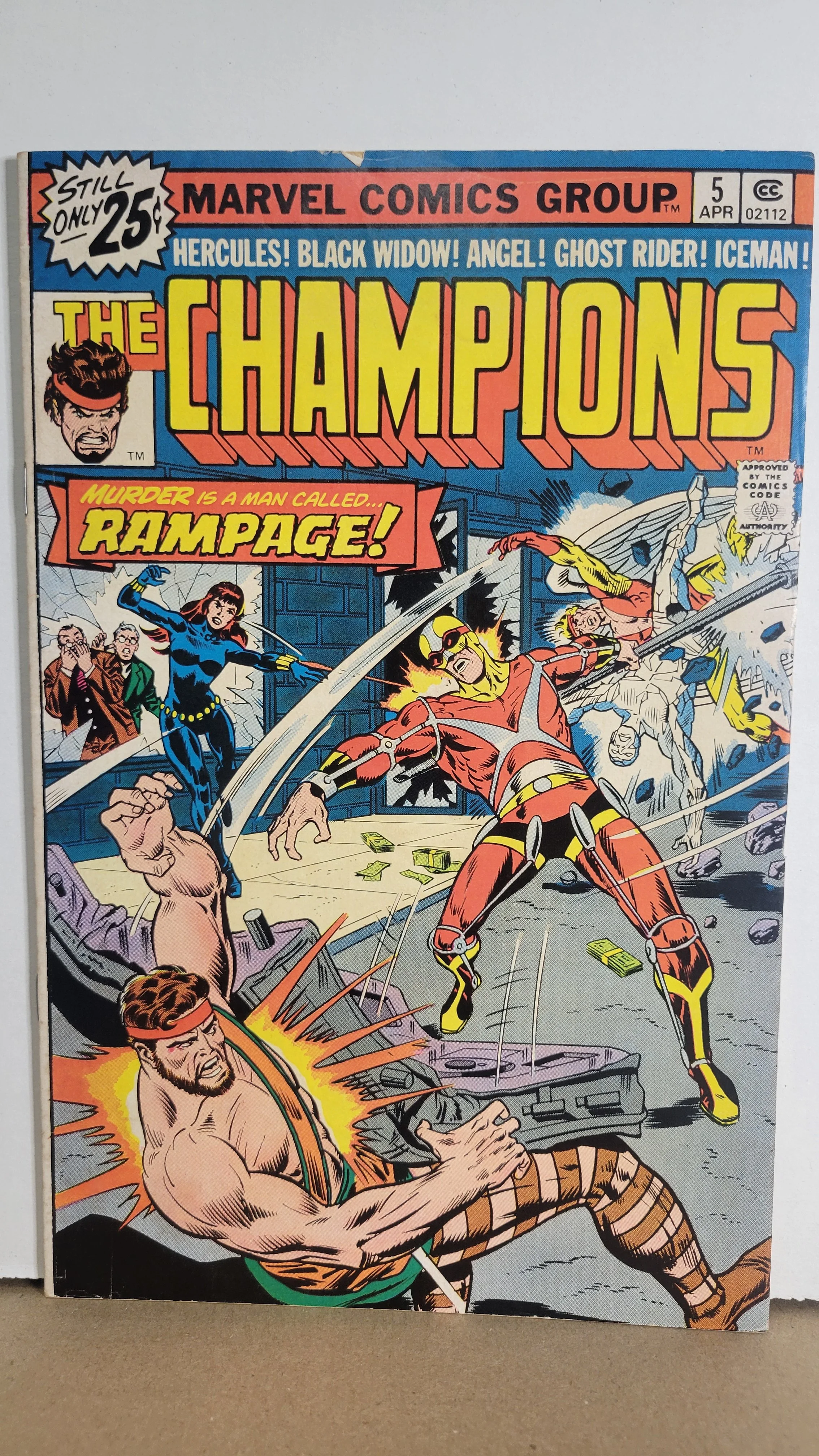 Champions 5 Hercules, Black Widow, Angel, Ghost Rider, Iceman! 1976 Marvel Comics
