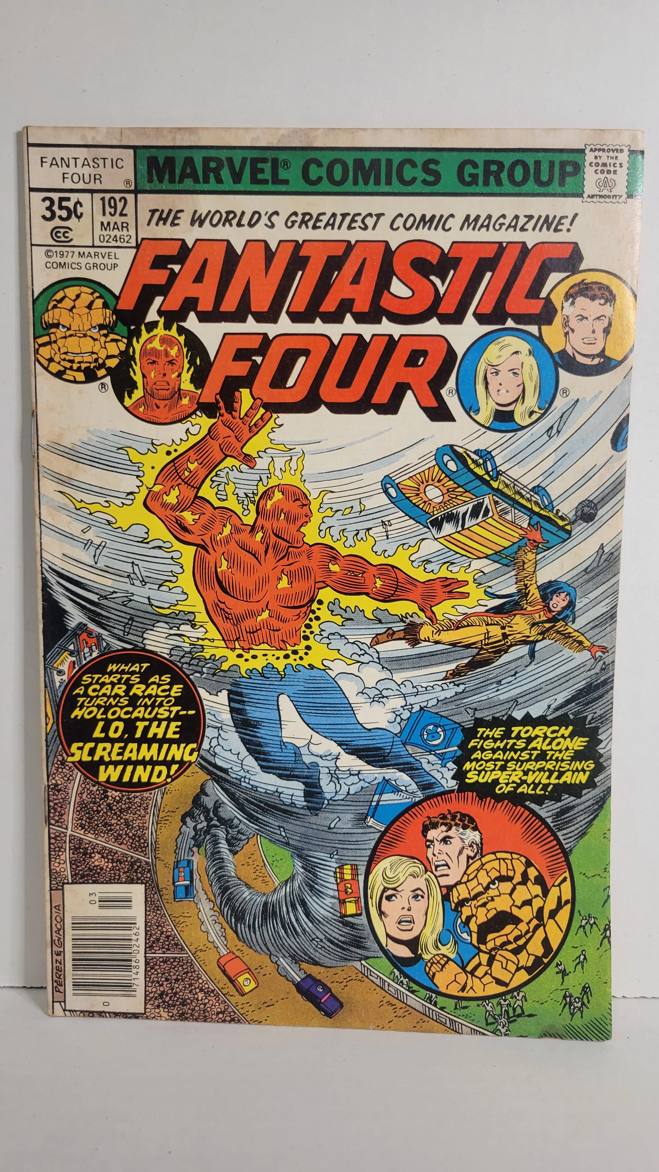Fantastic Four 192 George Pérez! The Texas Twister Interrupts Race! 1978 Marvel Comics