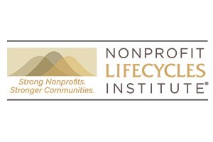 Nonprofit Lifecycles Institute logo with mountain graphic and the quote 'Strong Nonprofits. Stronger Communities.'