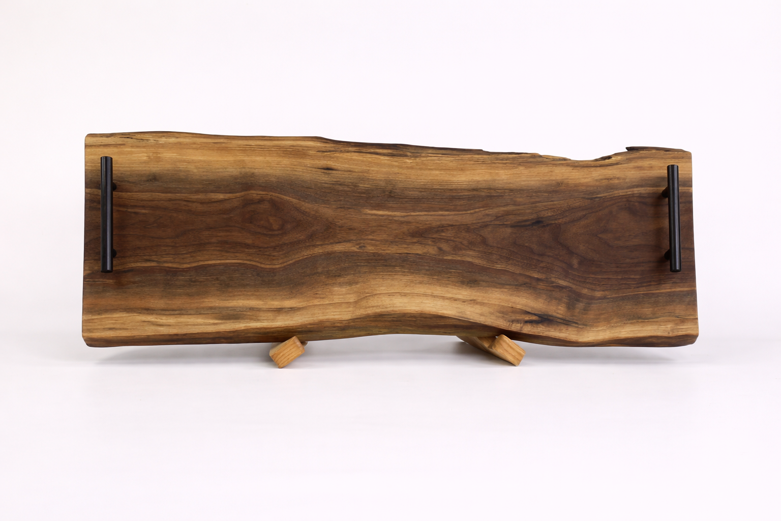 Live Edge Charcuterie Board with Metal Handles
