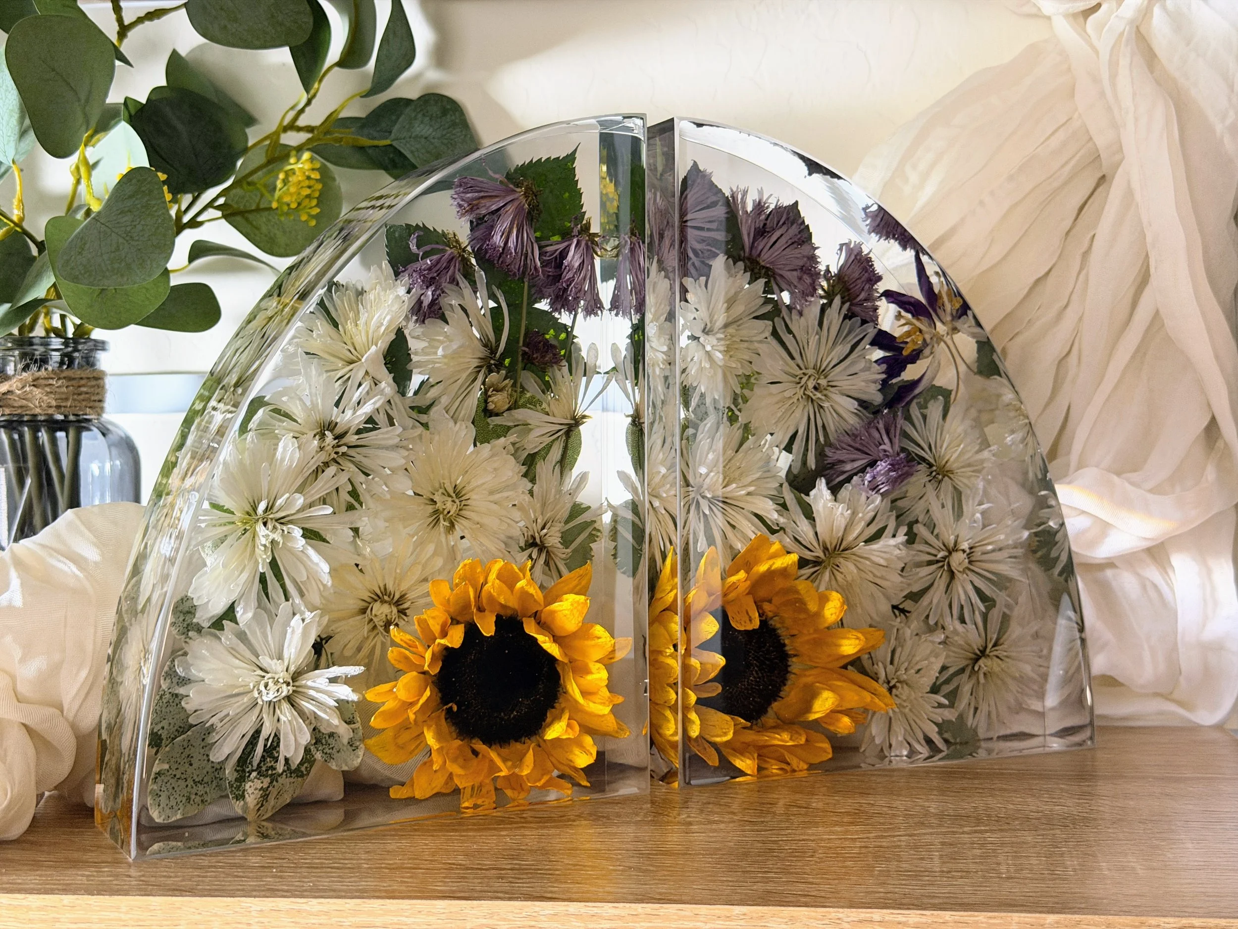 large bookends floral preservation