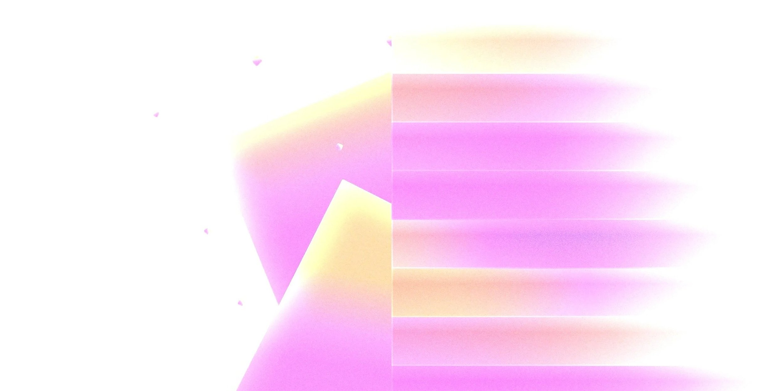 Abstract digital artwork with pastel shades of purple, pink, yellow, and white, featuring geometric shapes and light streaks.