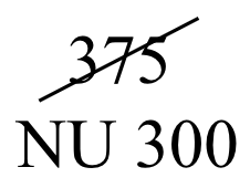 Number 375 crossed out, NU 300
