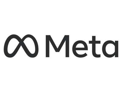 Meta logo with infinity symbol and the word 'Meta' in black.