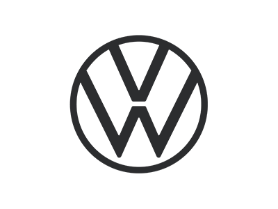 Volkswagen logo on a black background
