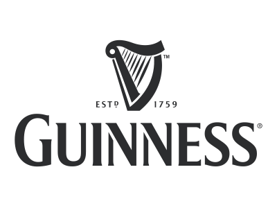 Guinness logo with harp and the text 'GUINNESS' underneath.