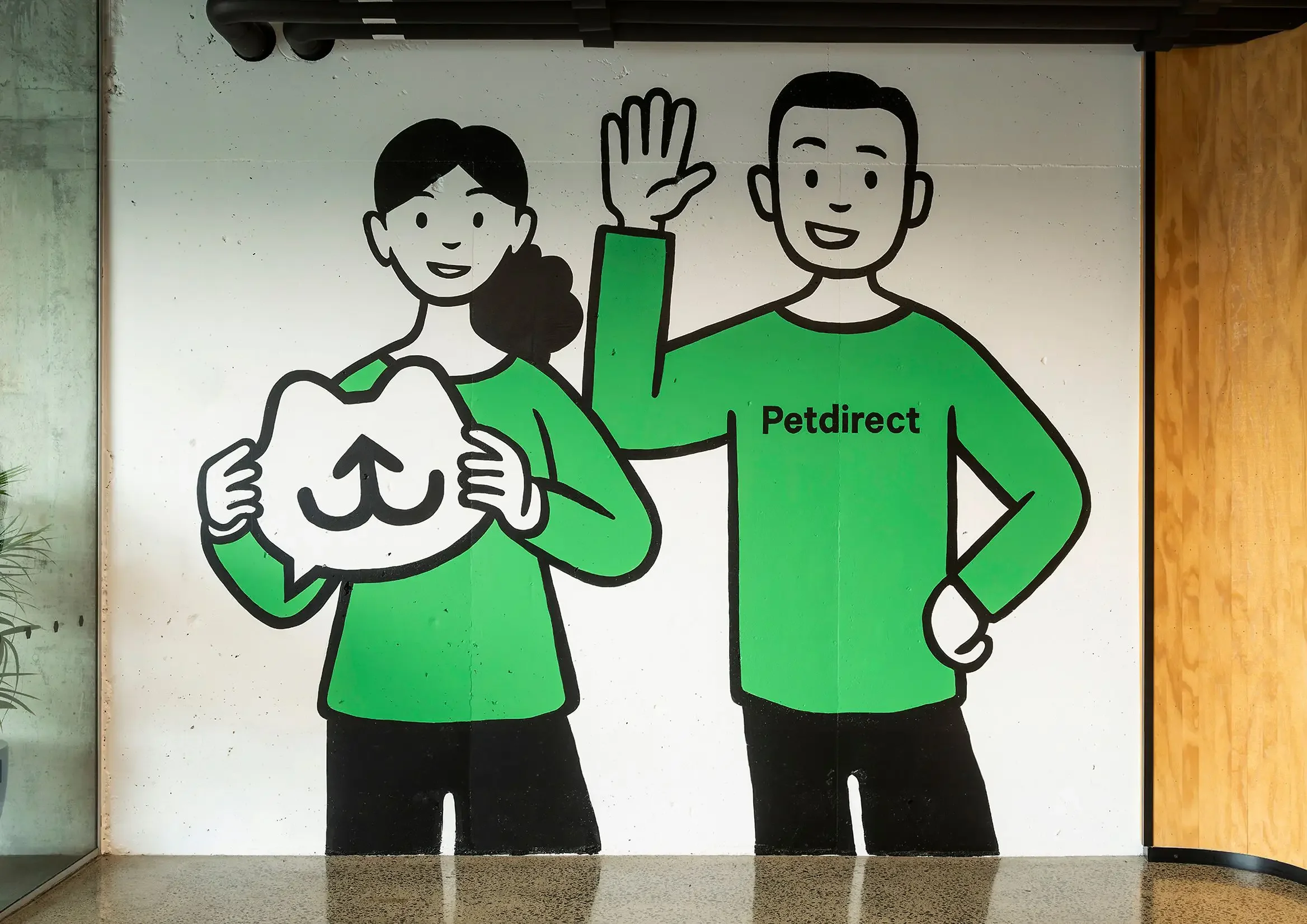 Large-scale illustration created for Petdirect brand environment