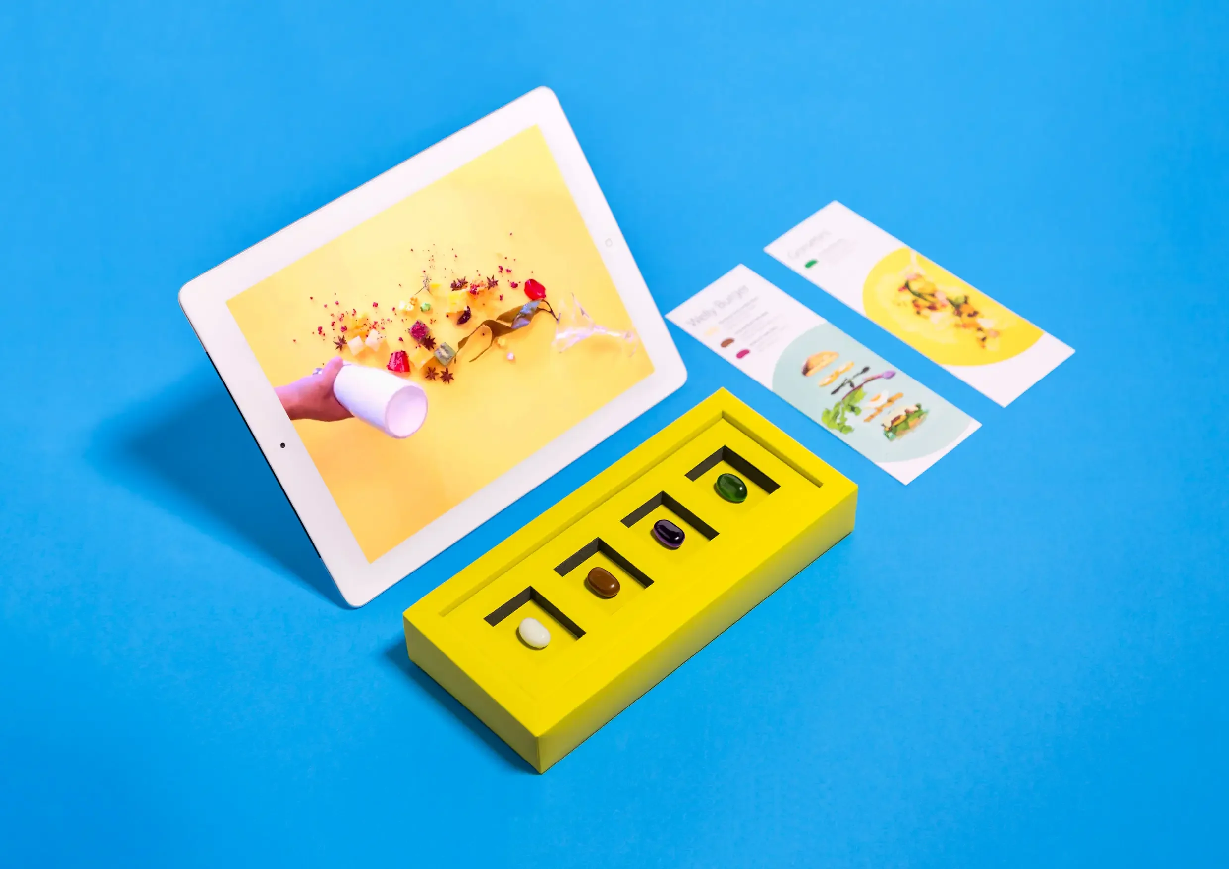 Digital and physical components of the Welly Beans campaign for Visa Wellington on a Plate