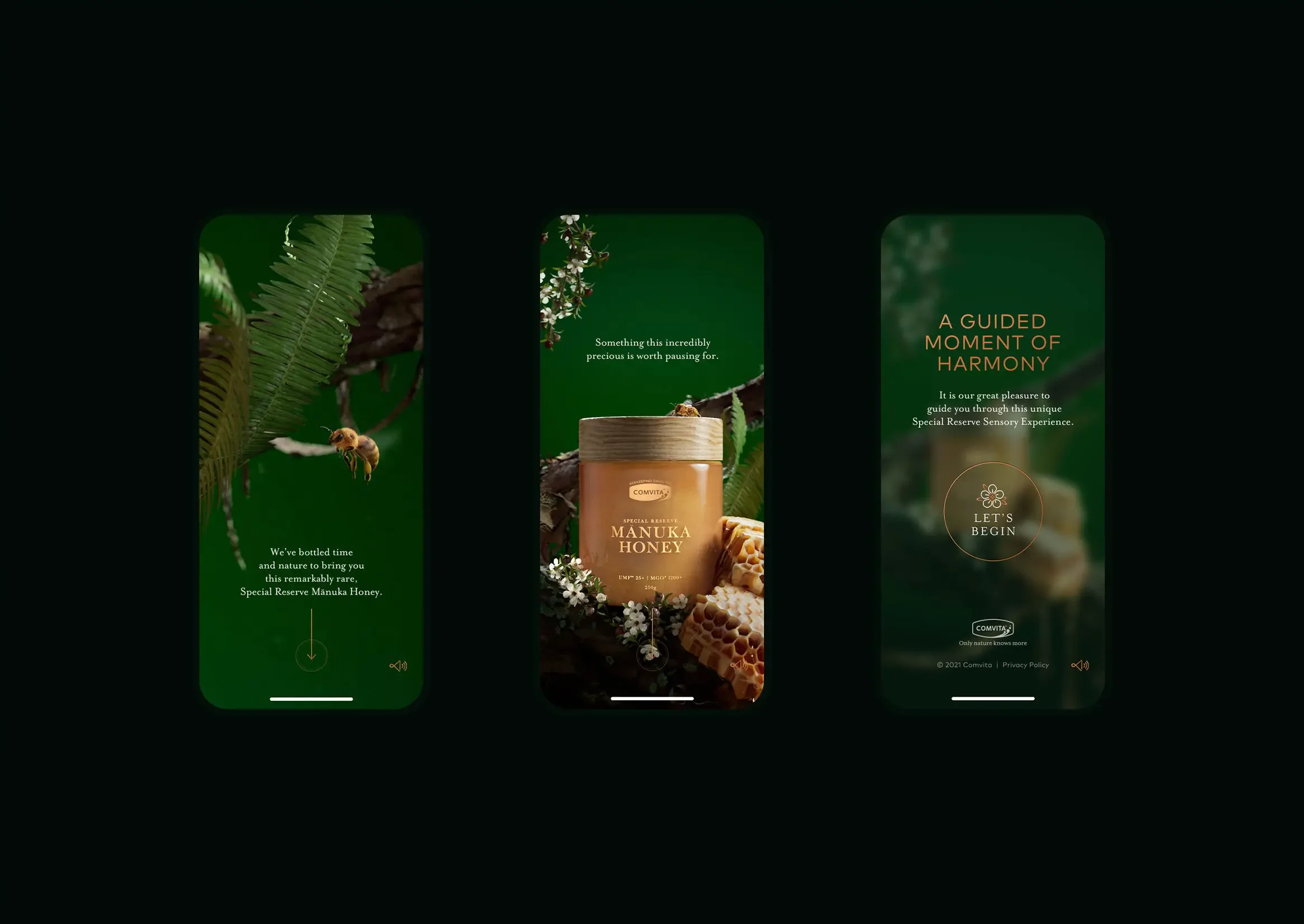 Mobile sensory experience designed for Comvita Special Reserve Manuka Honey