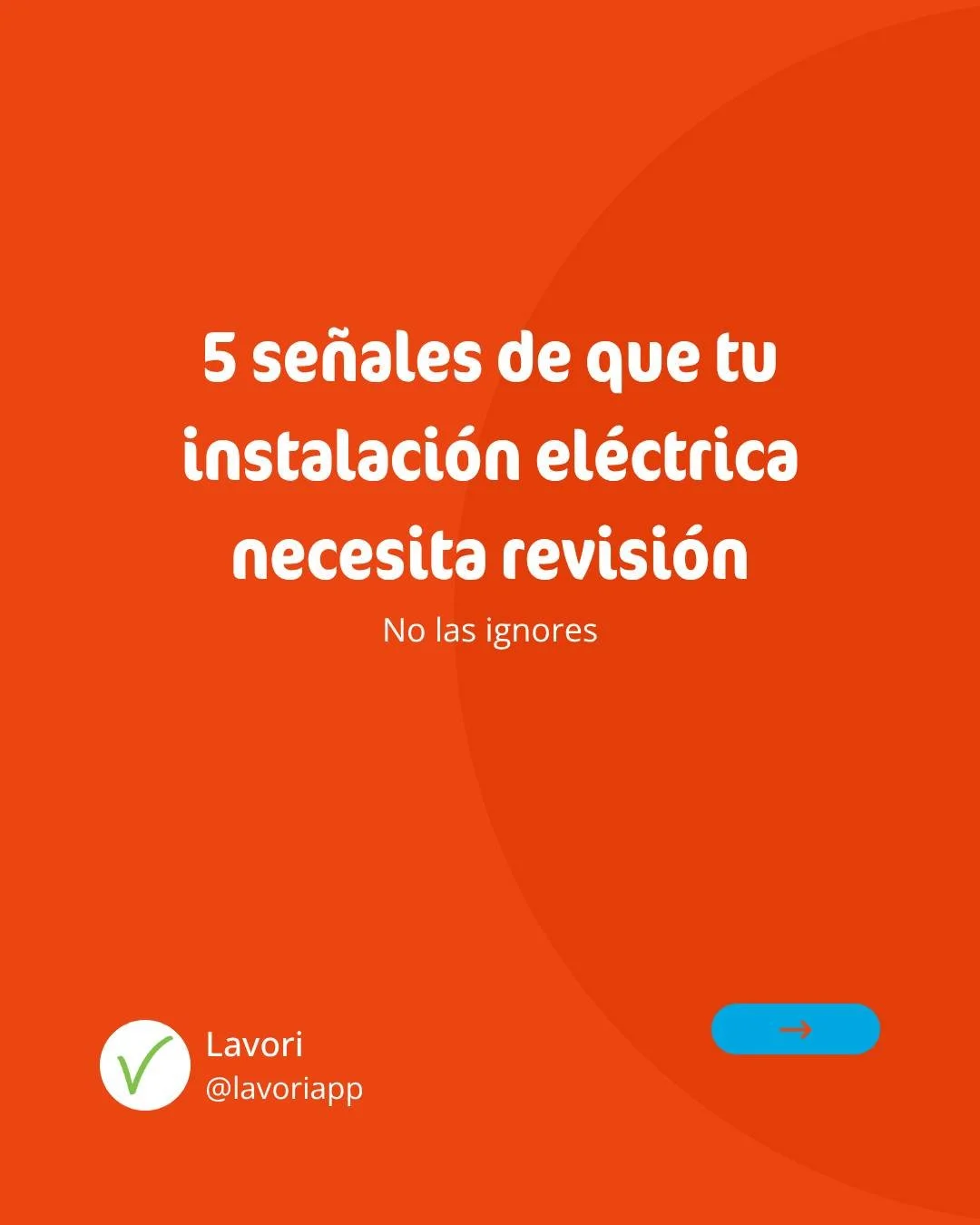 &iquest;Cu&aacute;ndo fue la &uacute;ltima vez que revisaste tu instalaci&oacute;n el&eacute;ctrica? 🤔
La mayor&iacute;a espera hasta que algo falla. Pero hay se&ntilde;ales que tu casa te da antes de llegar a ese punto.
Guard&aacute; este carrusel 