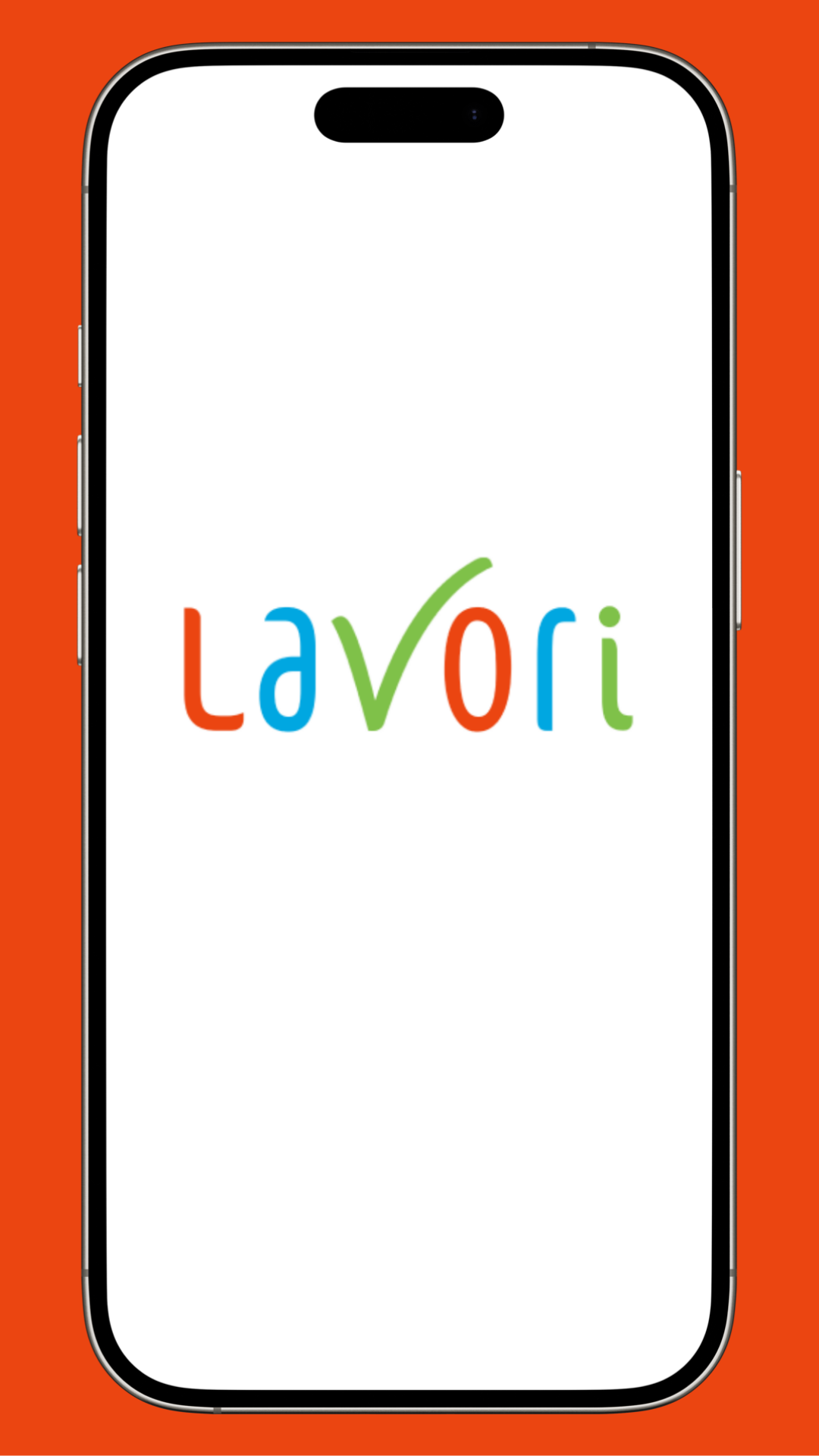 Mockup de un telefono con el logo de Lavori