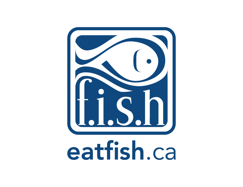 Logo featuring a stylized fish with the word 'fish' inside a rectangular border above the text 'eatfish.ca'.
