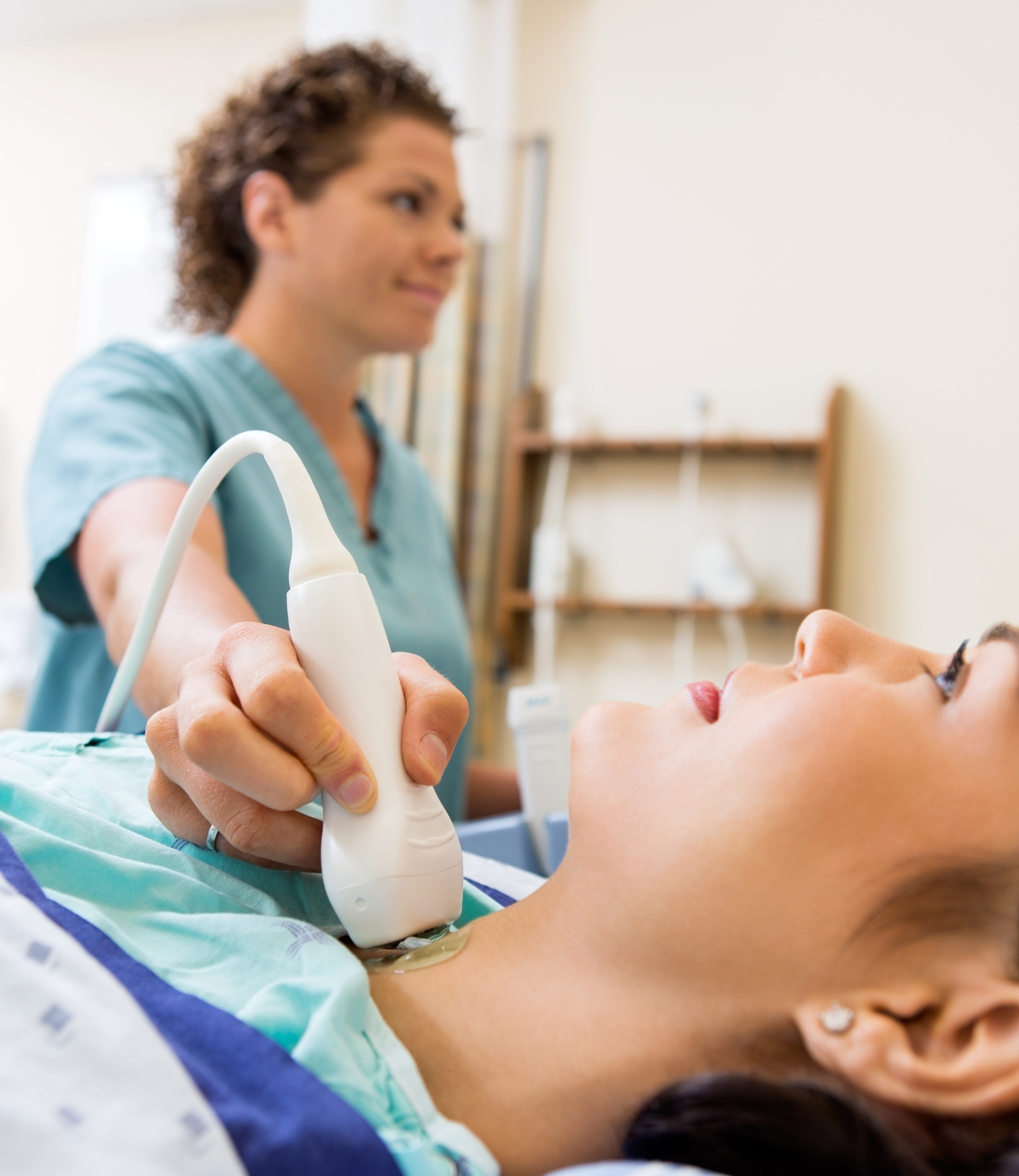 Mobile diagnostic ultrasound exam performed for a patient in a clinic setting in Ocean County New Jersey