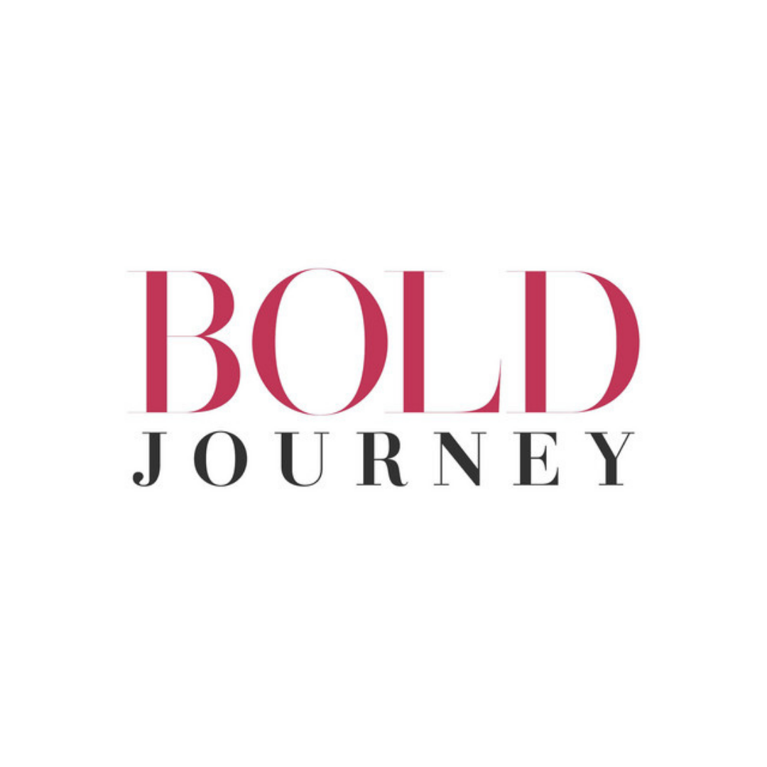 Text that says "Bold Journey" with "Bold" in large pink letters and "Journey" in smaller black letters beneath.