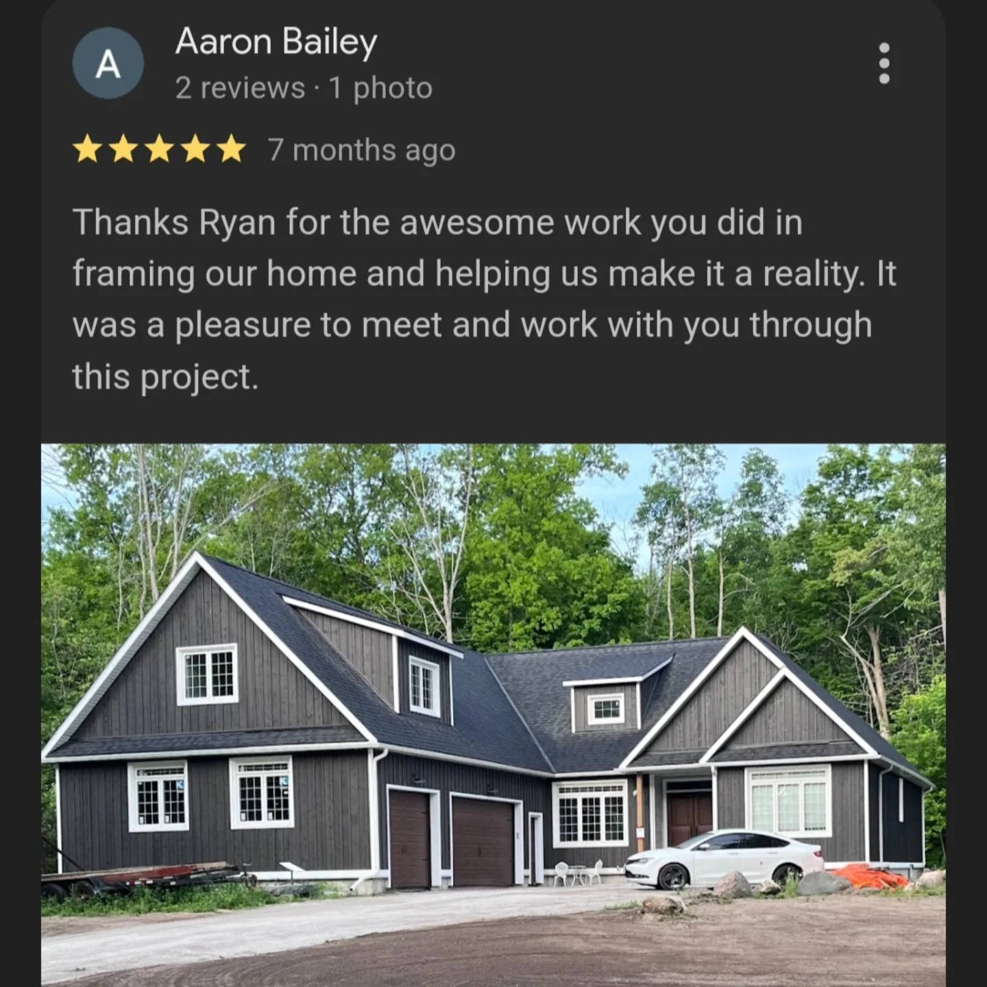We love when a client takes the time to leave a review.
FD Custom Woodworks delivered perfection from framing, windows, maibec siding, window trim.

#fdcustomwoodworks #carpentry #framing #maibec #windowsanddoors #customhomes #happyclients #grateful 