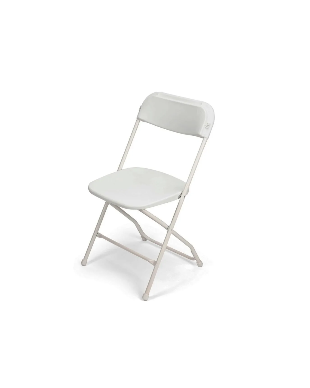 White folding chair.