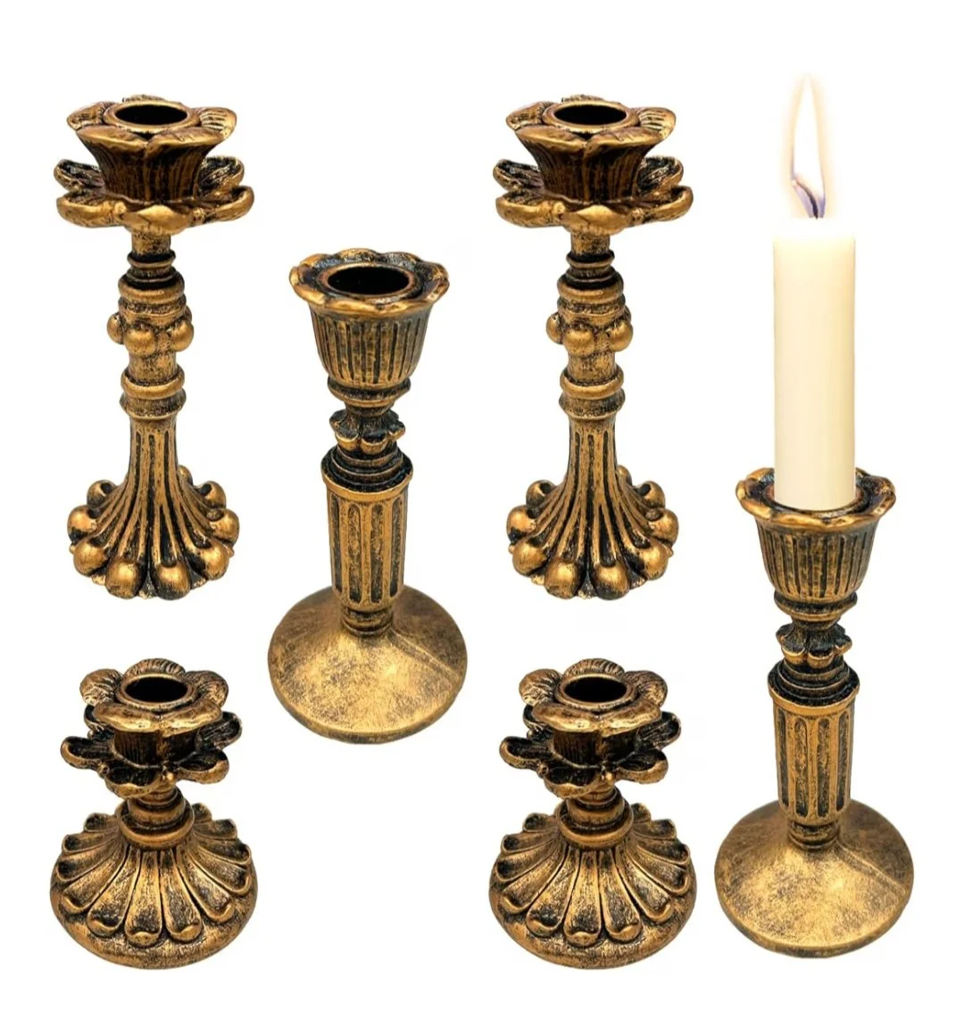 antique look candle holders