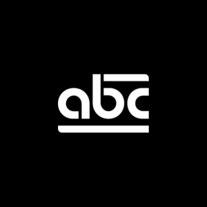 Logotipo blanco de abc en fondo negro.