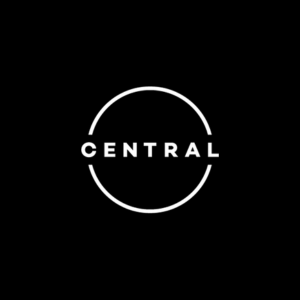 Logotipo con la palabra "Central" dentro de un círculo en fondo negro.