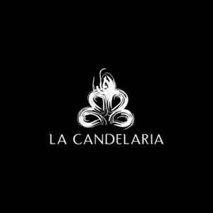 Logotipo de una candelar&iacute;a con un diseño elegante y el texto 'La Candelaria' debajo.