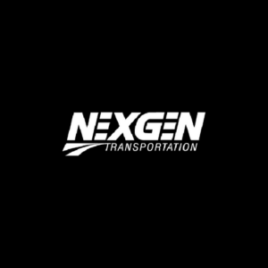 Logotipo de NexGen Transportation en fondo negro.