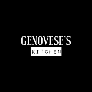 Logo de Genovese's Kitchen en fondo negro con letras blancas